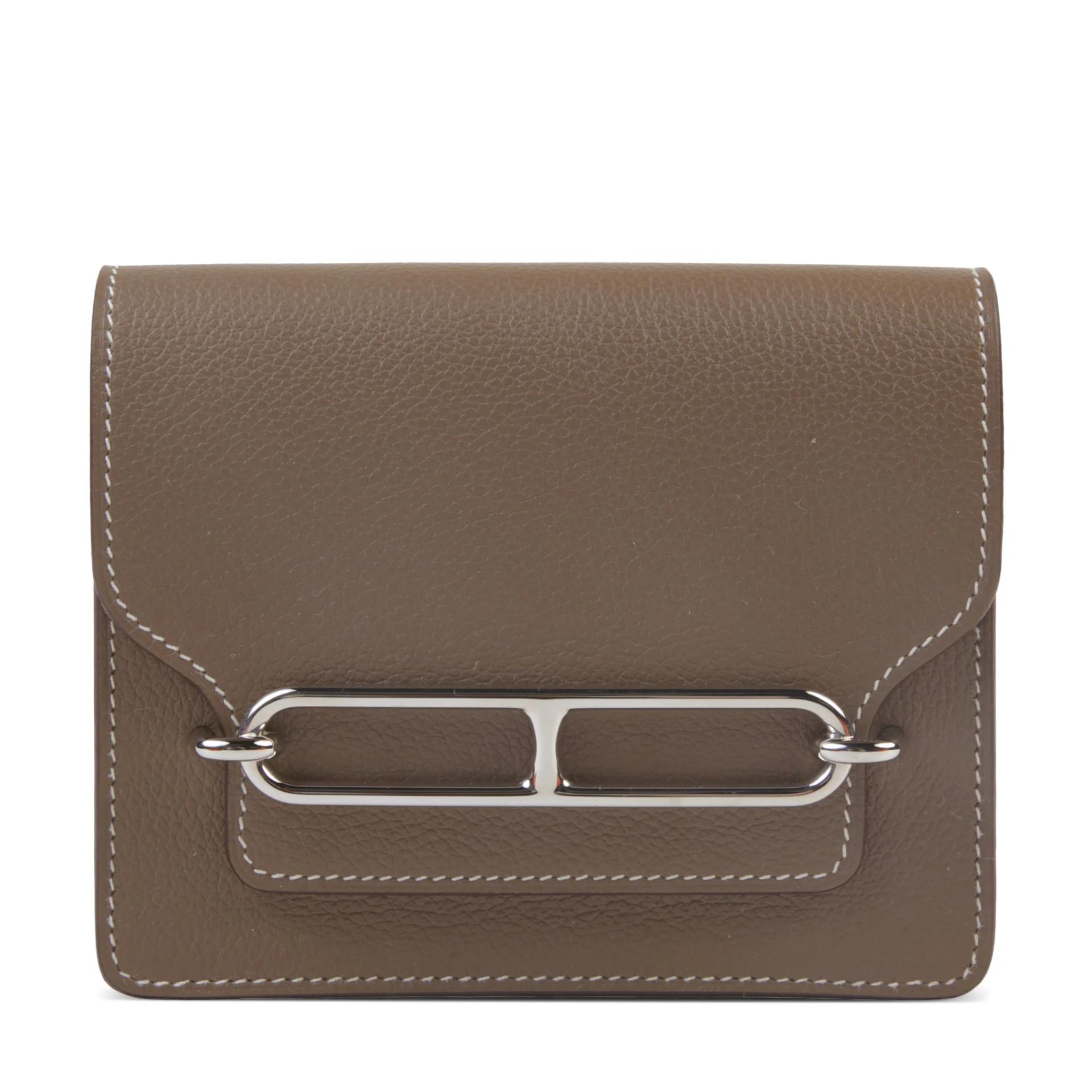 Brand New ( Rank N ) HERMÈS Roulis Slim Etoupe (18) Evercolor Palladium hardware - 1