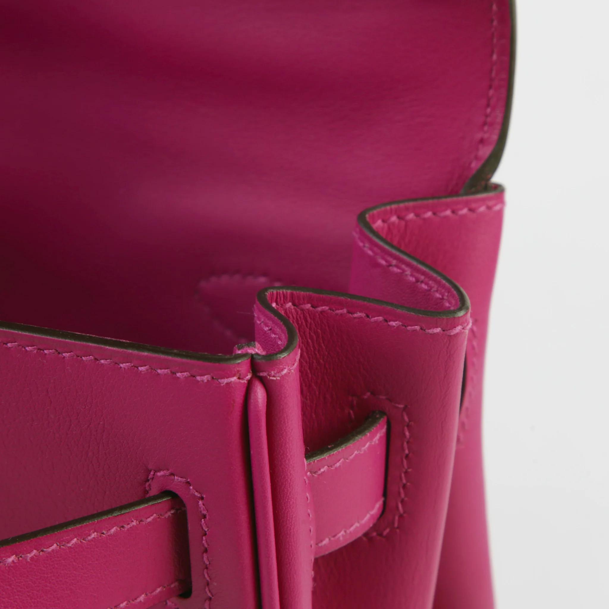 Unused ( Rank NS ) HERMÈS Special Order Kelly Lakis  32 Rose Purple (L3) Swift Palladium hardware Z (2021) - 12