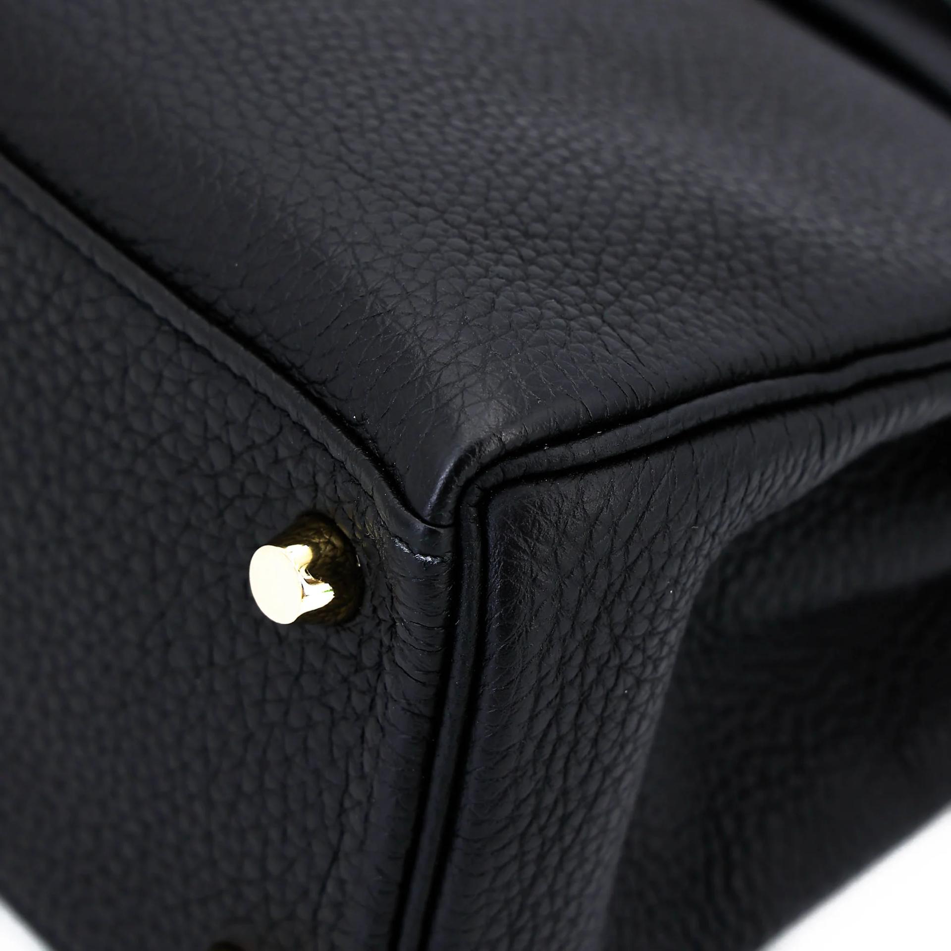 Excellent ( Rank SA ) HERMÈS Kelly 25 Touch Noir (89) Togo Lizard Permabrass hardware Z (2021) - 8
