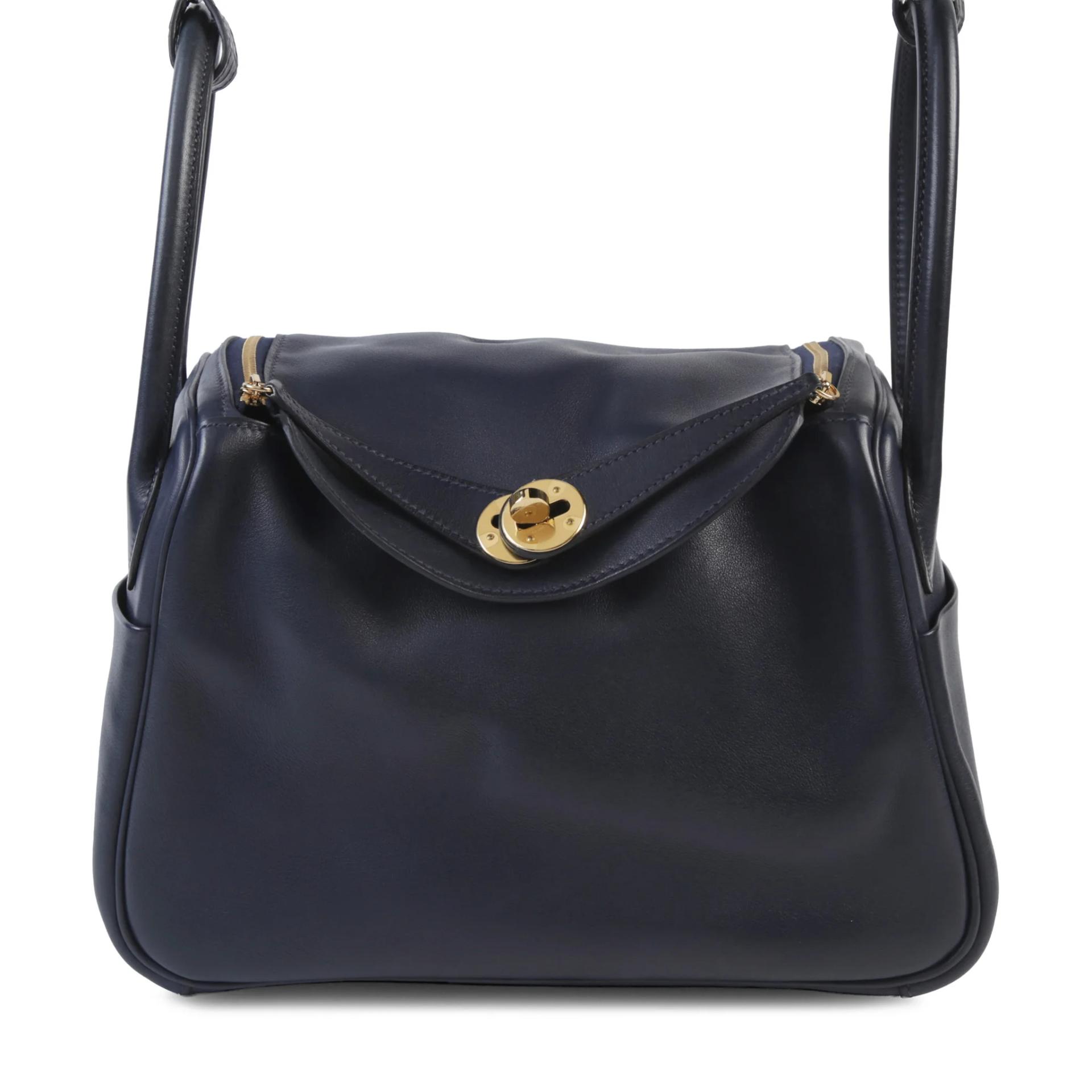 A美品 HERMÈS 爱马仕 Lindy 26 Touch 2Z 午夜蓝 Bleu Nuit •• 尼罗鳄 雾面 Evergrain皮 金扣 Y刻 2020年 - 1
