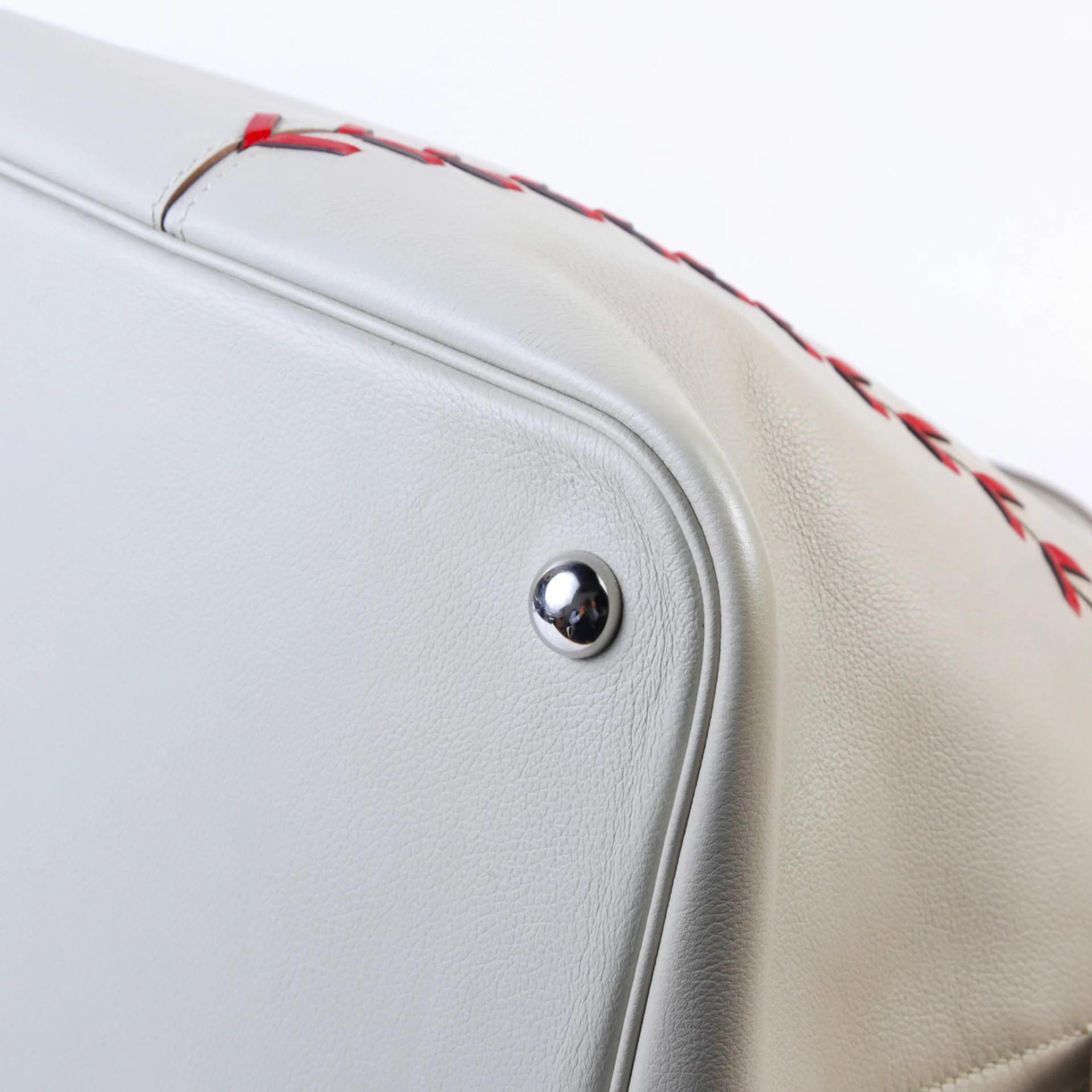 Very Good ( Rank A) HERMÈS Limited Edition Bolide 45 Gris Perle (80) Rouge Casaque (Q5) Evercolor Palladium hardware C (2018) - 5