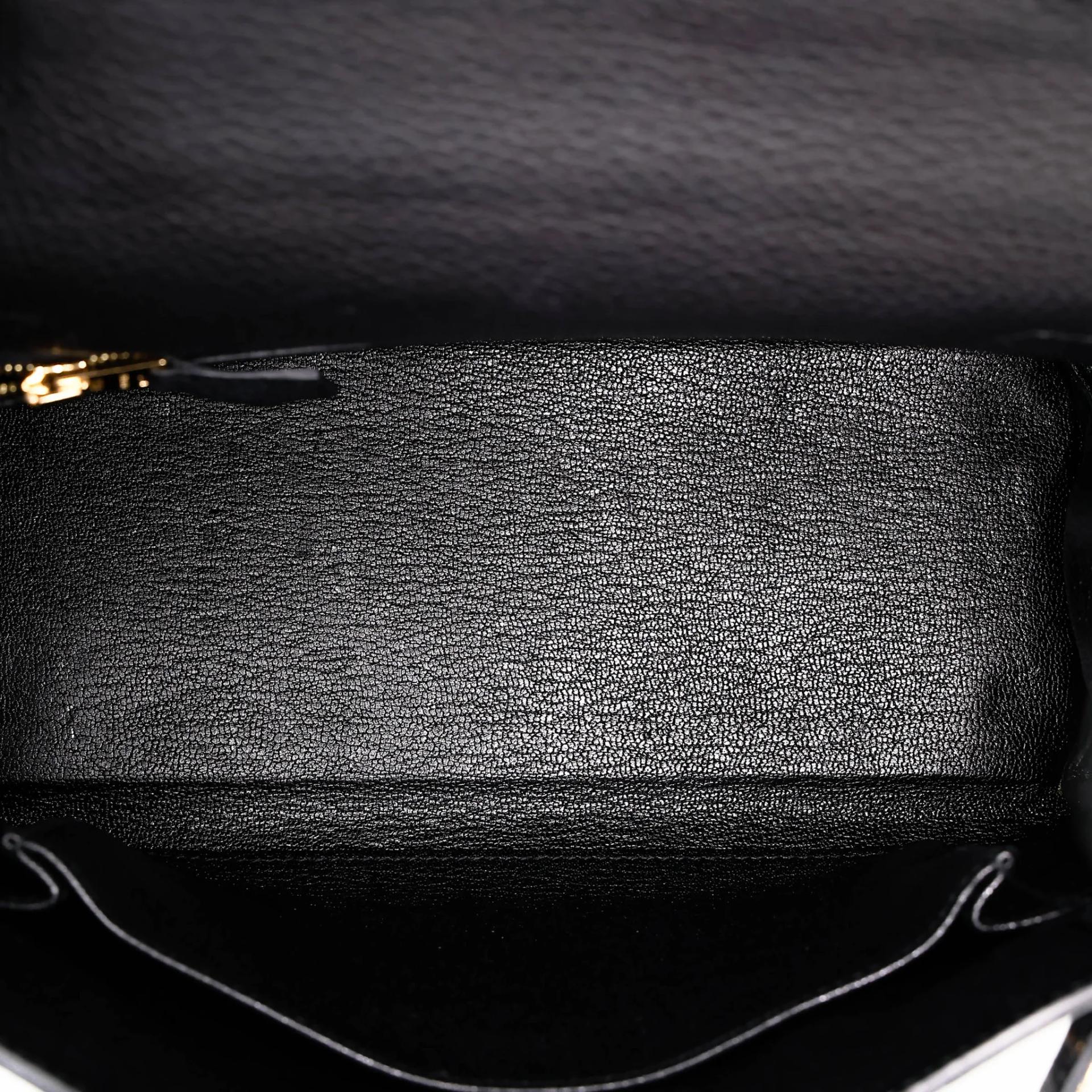 Excellent ( Rank SA ) HERMÈS Kelly 25 Touch Noir (89) Togo Lizard Permabrass hardware Z (2021) - 23