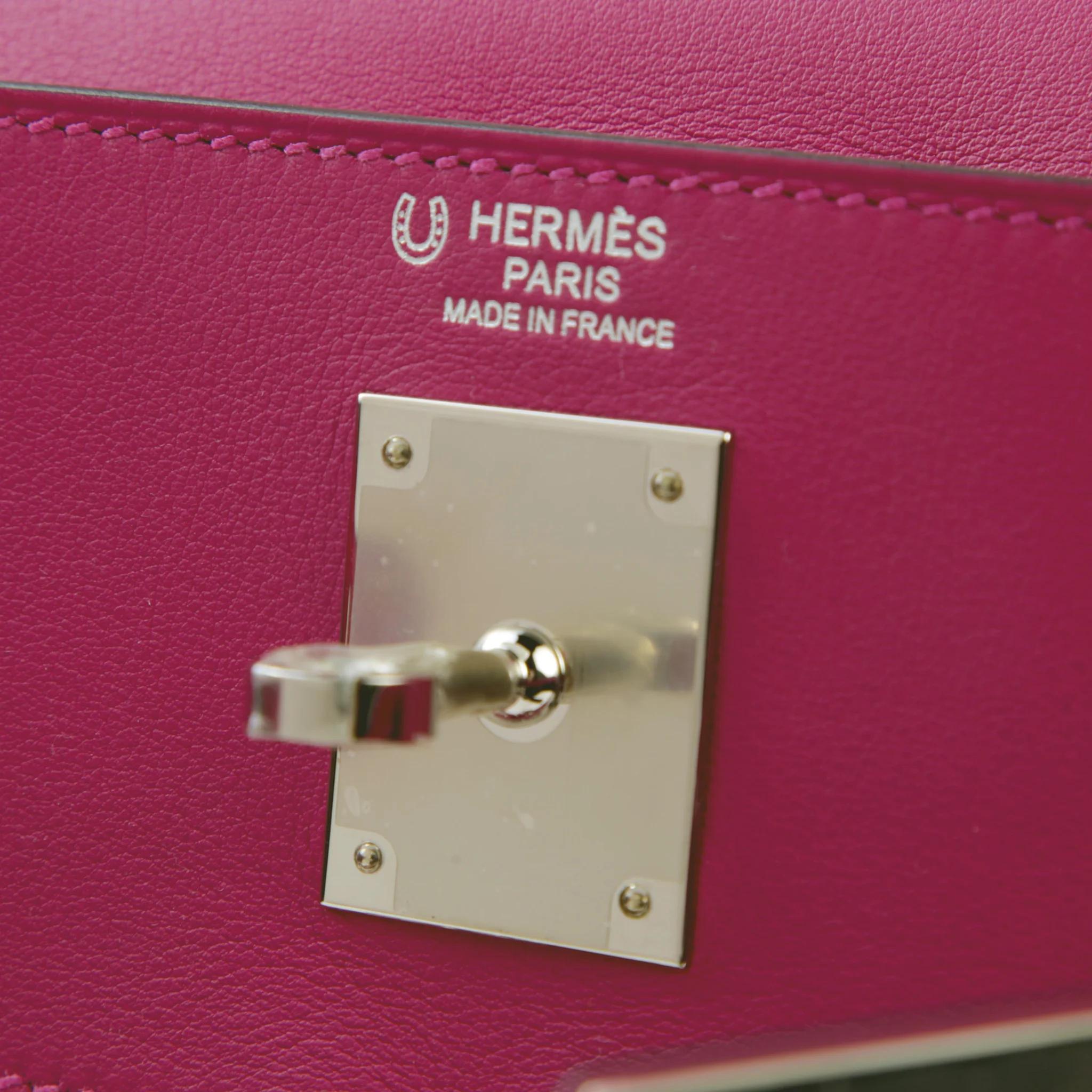 Unused ( Rank NS ) HERMÈS Special Order Kelly Lakis  32 Rose Purple (L3) Swift Palladium hardware Z (2021) - 10