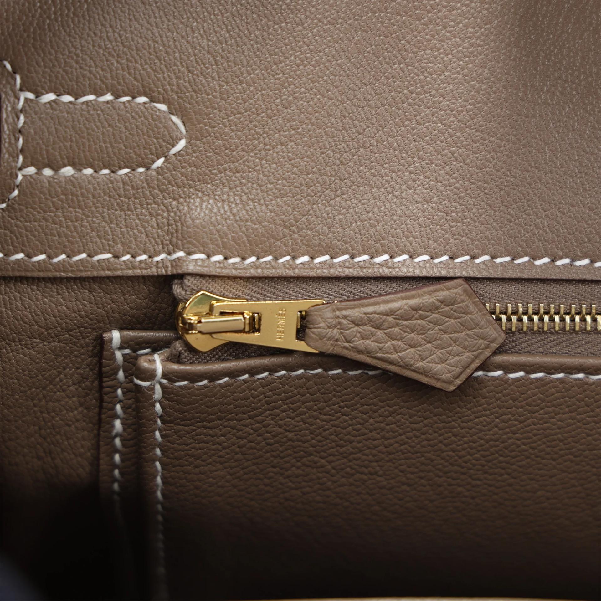 Brand New ( Rank N ) HERMÈS Birkin 25 Etoupe (18) Togo Gold hardware G (2026) - 13