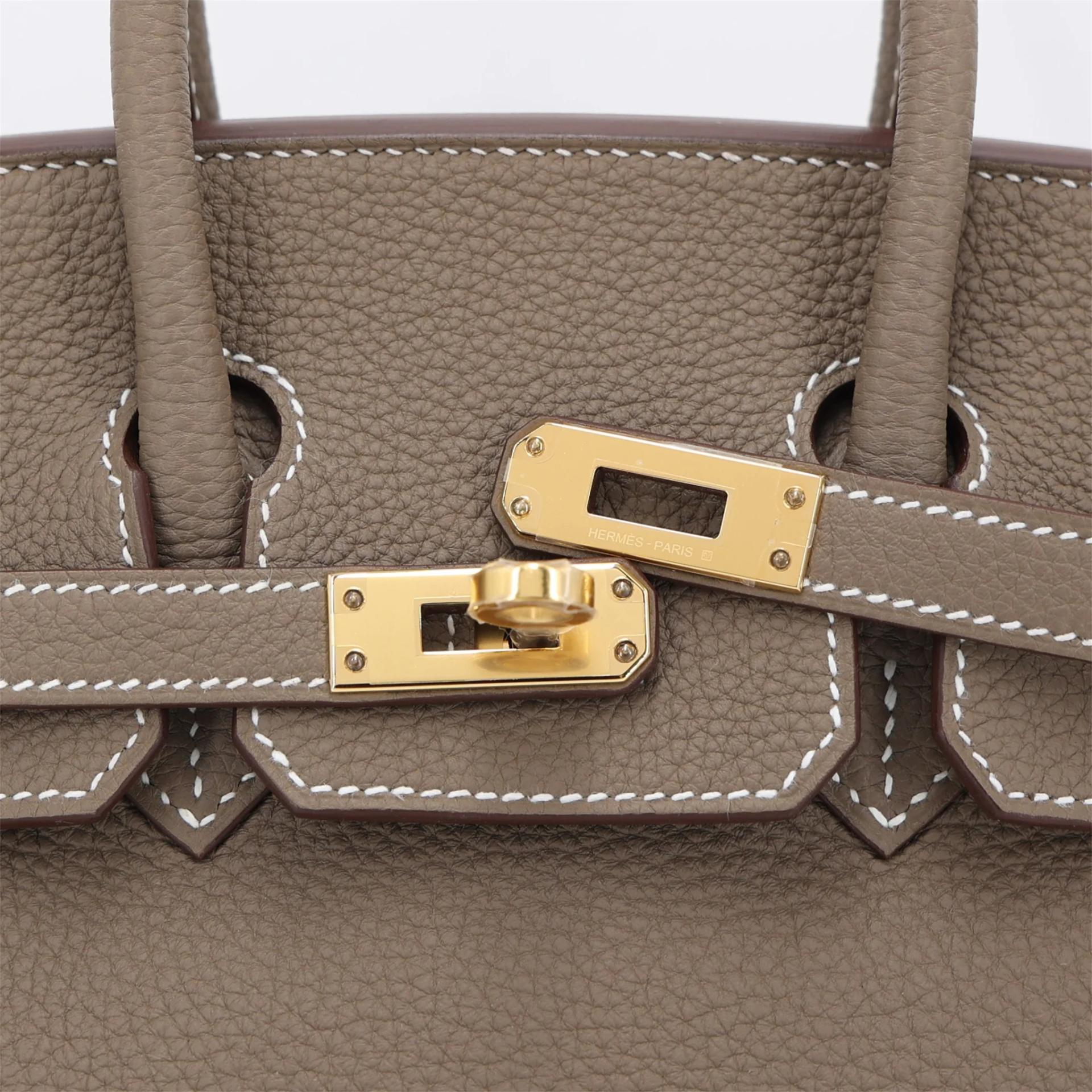 Brand New ( Rank N ) HERMÈS Birkin 25 Etoupe (18) Togo Gold hardware G (2026) - 8