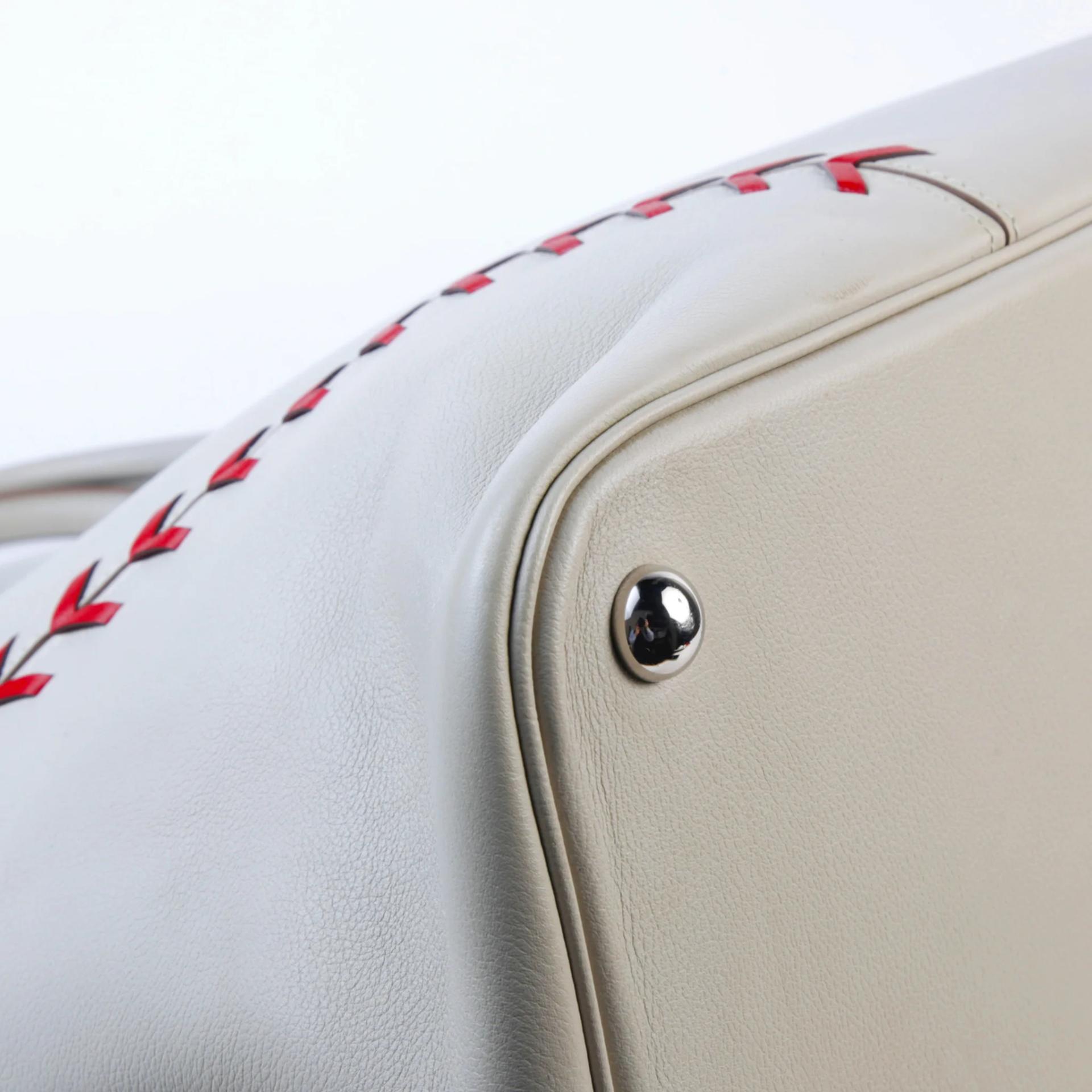 Very Good ( Rank A) HERMÈS Limited Edition Bolide 45 Gris Perle (80) Rouge Casaque (Q5) Evercolor Palladium hardware C (2018) - 6
