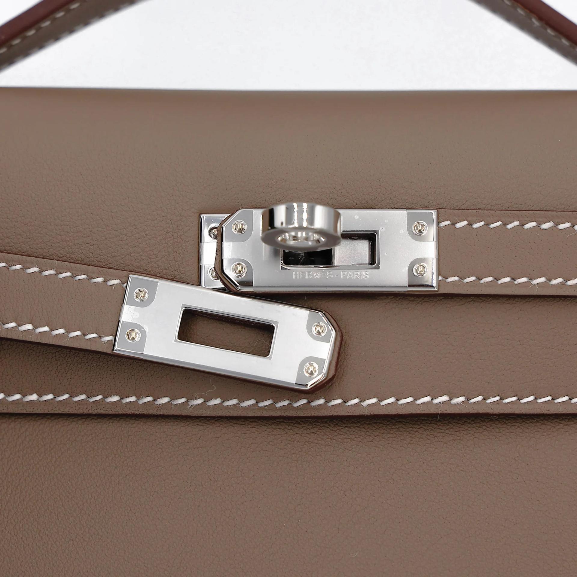 ランク N 新品 HERMÈS エルメス ポシェットケリー エトゥープ (18) スイフト シルバー金具 G刻印 (2026) - 8