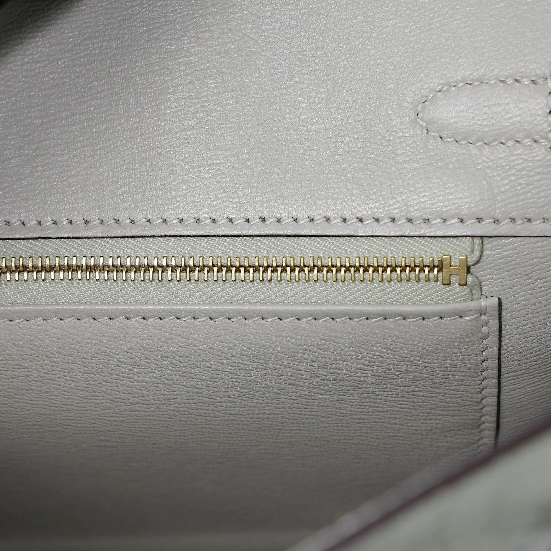 Unused ( Rank NS ) HERMÈS Birkin 25 Gris Neve (0W) Matte Alligator Gold hardware B (2023) - 11