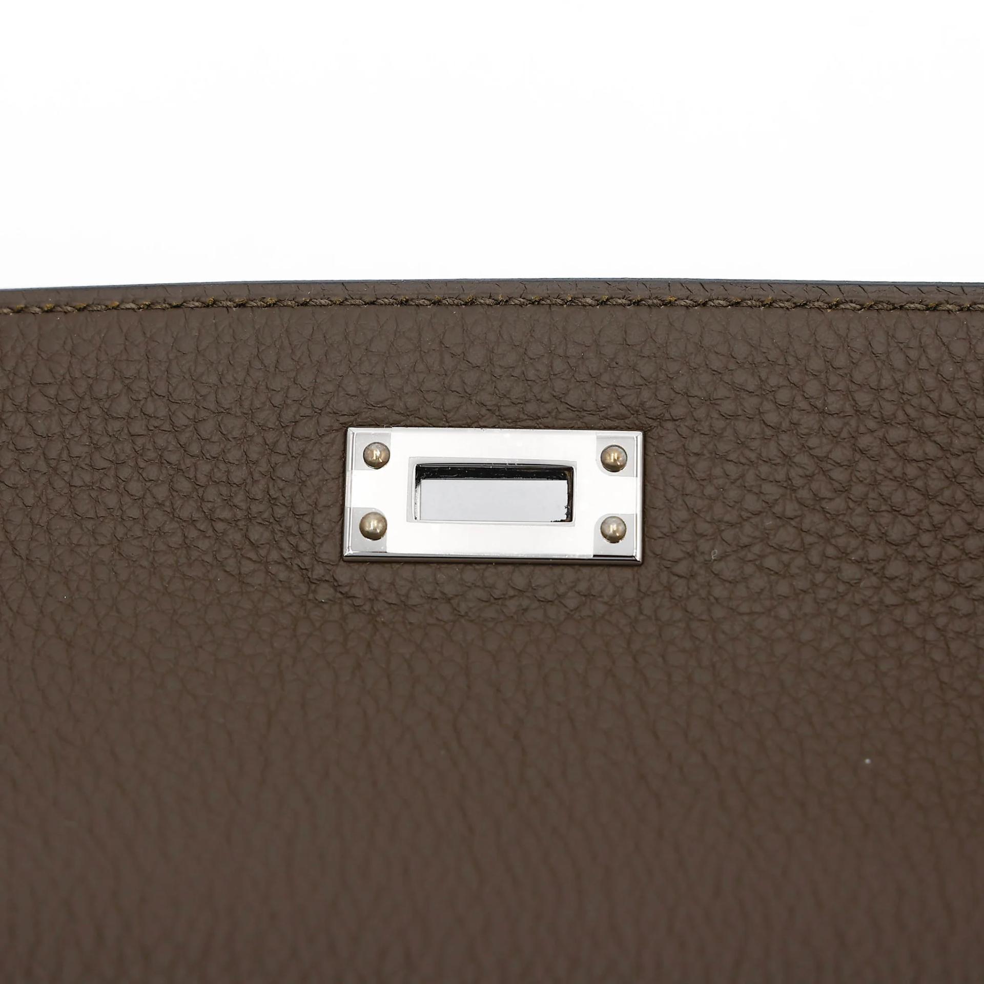 Brand New ( Rank N ) HERMÈS Kelly 25 Vert Loden (V8) Togo Palladium hardware G (2026) - 11