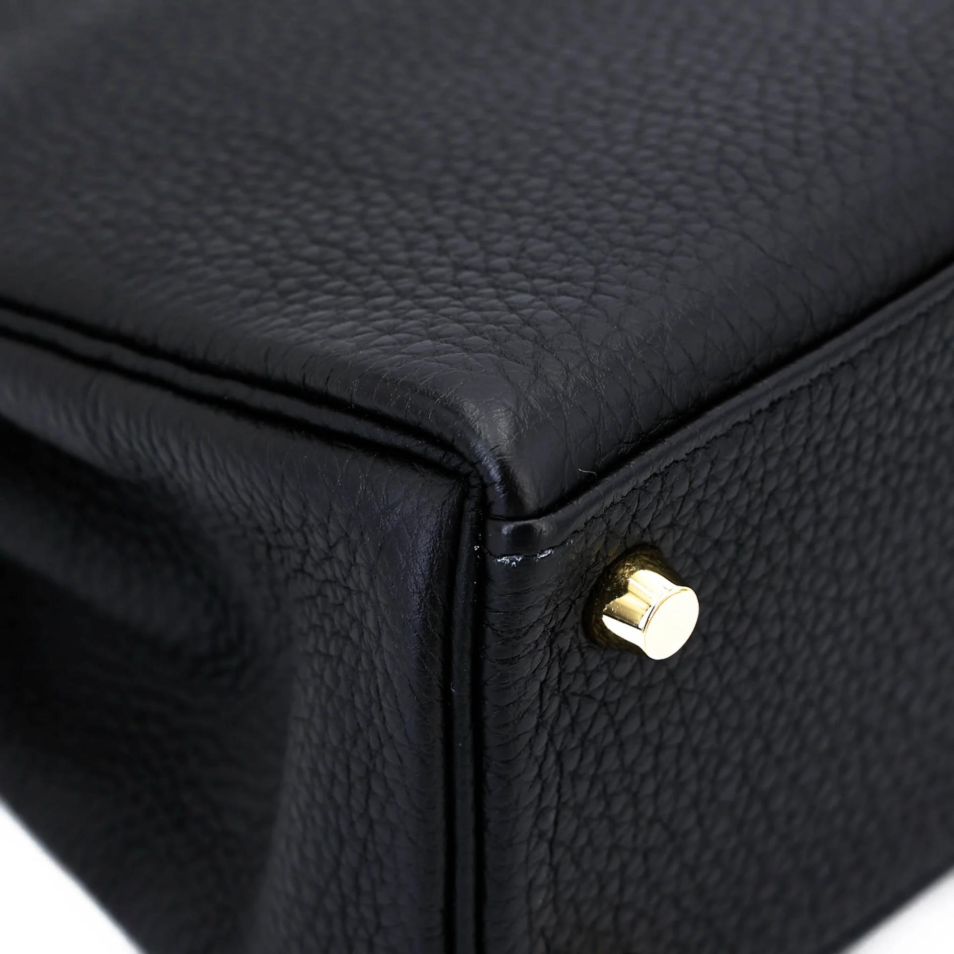Excellent ( Rank SA ) HERMÈS Kelly 25 Touch Noir (89) Togo Lizard Permabrass hardware Z (2021) - 11