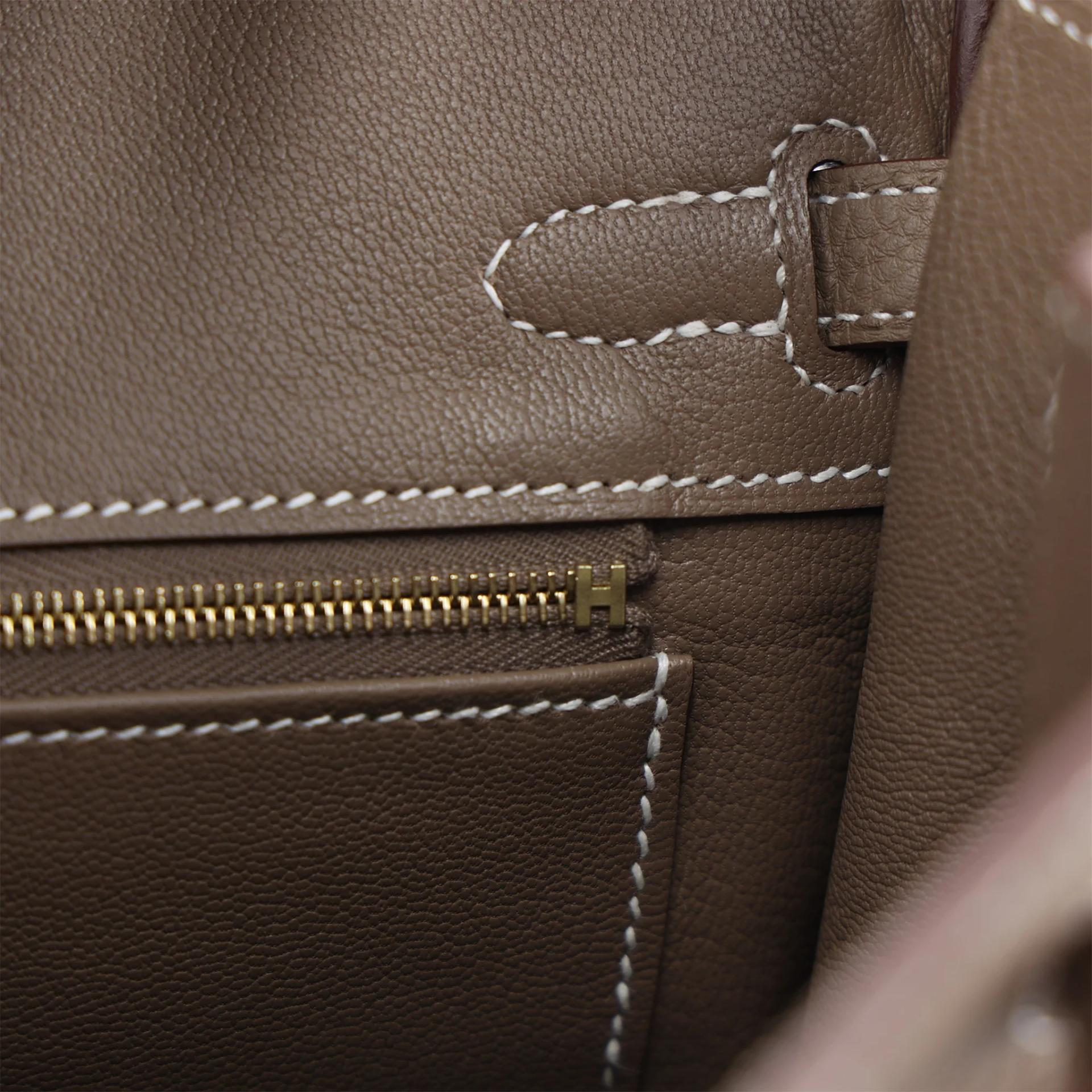 Brand New ( Rank N ) HERMÈS Birkin 25 Etoupe (18) Togo Gold hardware G (2026) - 14