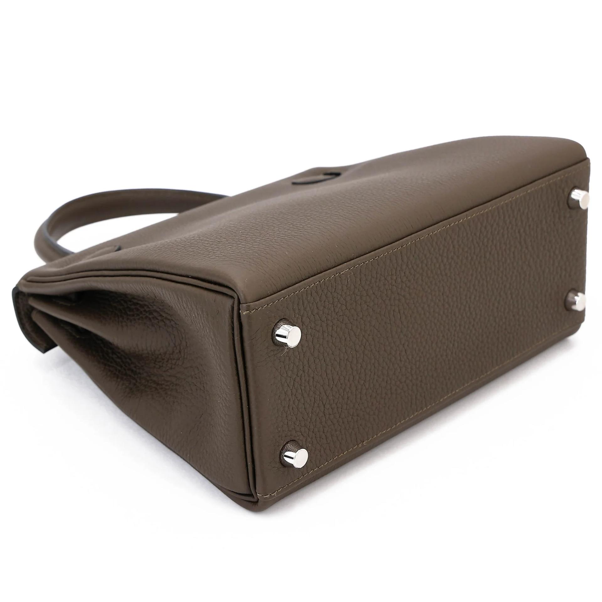 Brand New ( Rank N ) HERMÈS Kelly 25 Vert Loden (V8) Togo Palladium hardware G (2026) - 7
