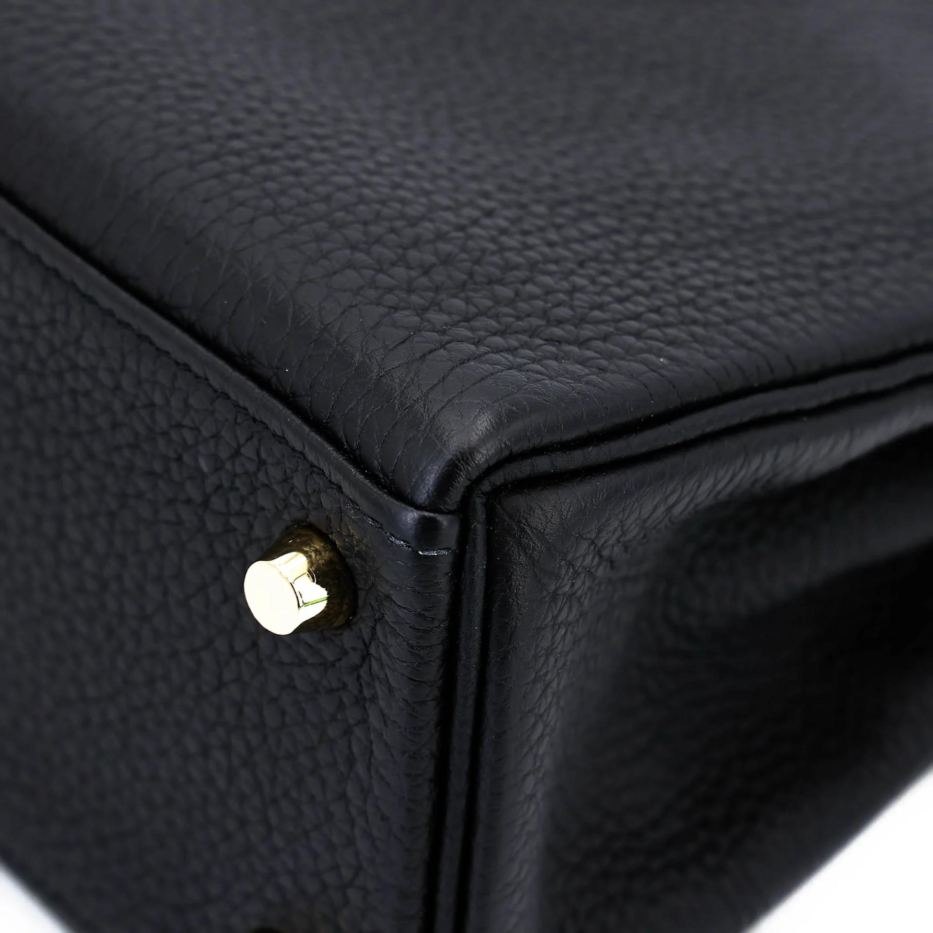Excellent ( Rank SA ) HERMÈS Kelly 25 Touch Noir (89) Togo Lizard Permabrass hardware Z (2021) - 10