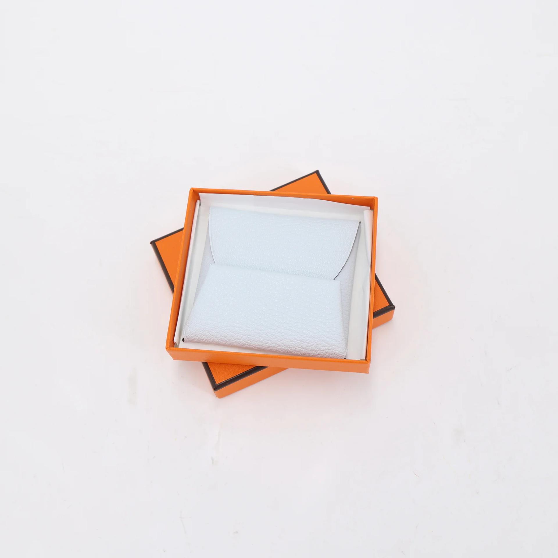 Unused ( Rank NS ) HERMÈS Bastia purse Verso Bleu Brume (T0) Cuivre (6C) Chevre Mysore Palladium hardware D (2019) - 4