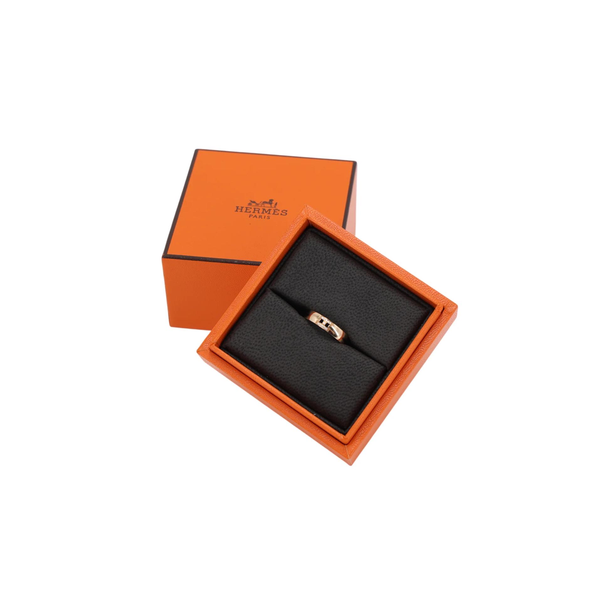 未使用保存品 HERMÈS 爱马仕 Ever Herakles 0.2克拉钻石戒指 玫瑰金色 18K玫瑰金 - 3