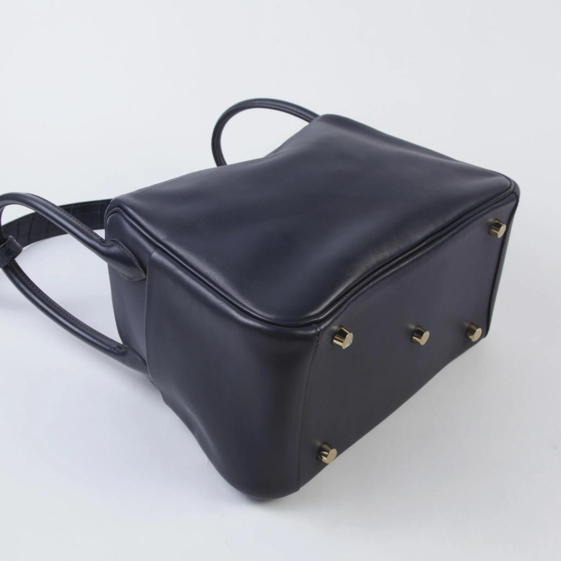 A美品 HERMÈS 爱马仕 Lindy 26 Touch 2Z 午夜蓝 Bleu Nuit •• 尼罗鳄 雾面 Evergrain皮 金扣 Y刻 2020年 - 6