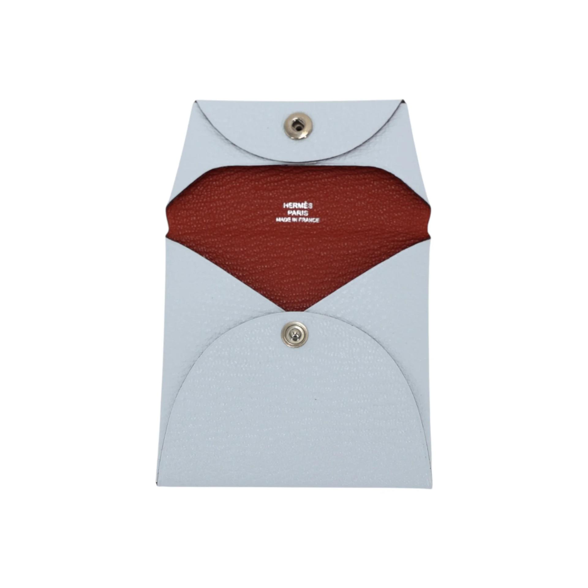 Unused ( Rank NS ) HERMÈS Bastia purse Verso Bleu Brume (T0) Cuivre (6C) Chevre Mysore Palladium hardware D (2019) - 3