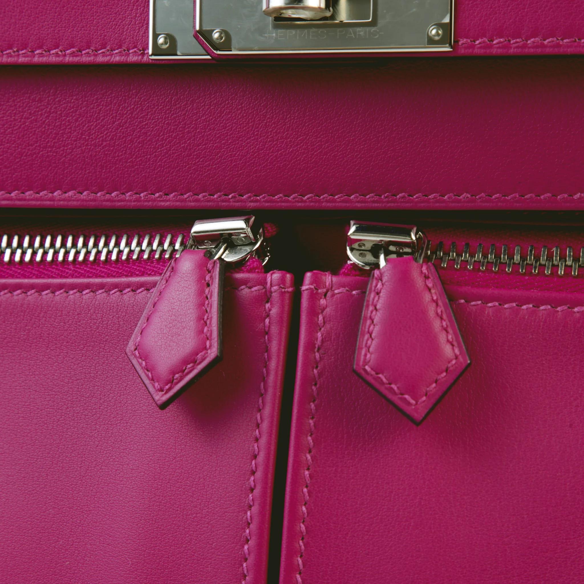 Unused ( Rank NS ) HERMÈS Special Order Kelly Lakis  32 Rose Purple (L3) Swift Palladium hardware Z (2021) - 8