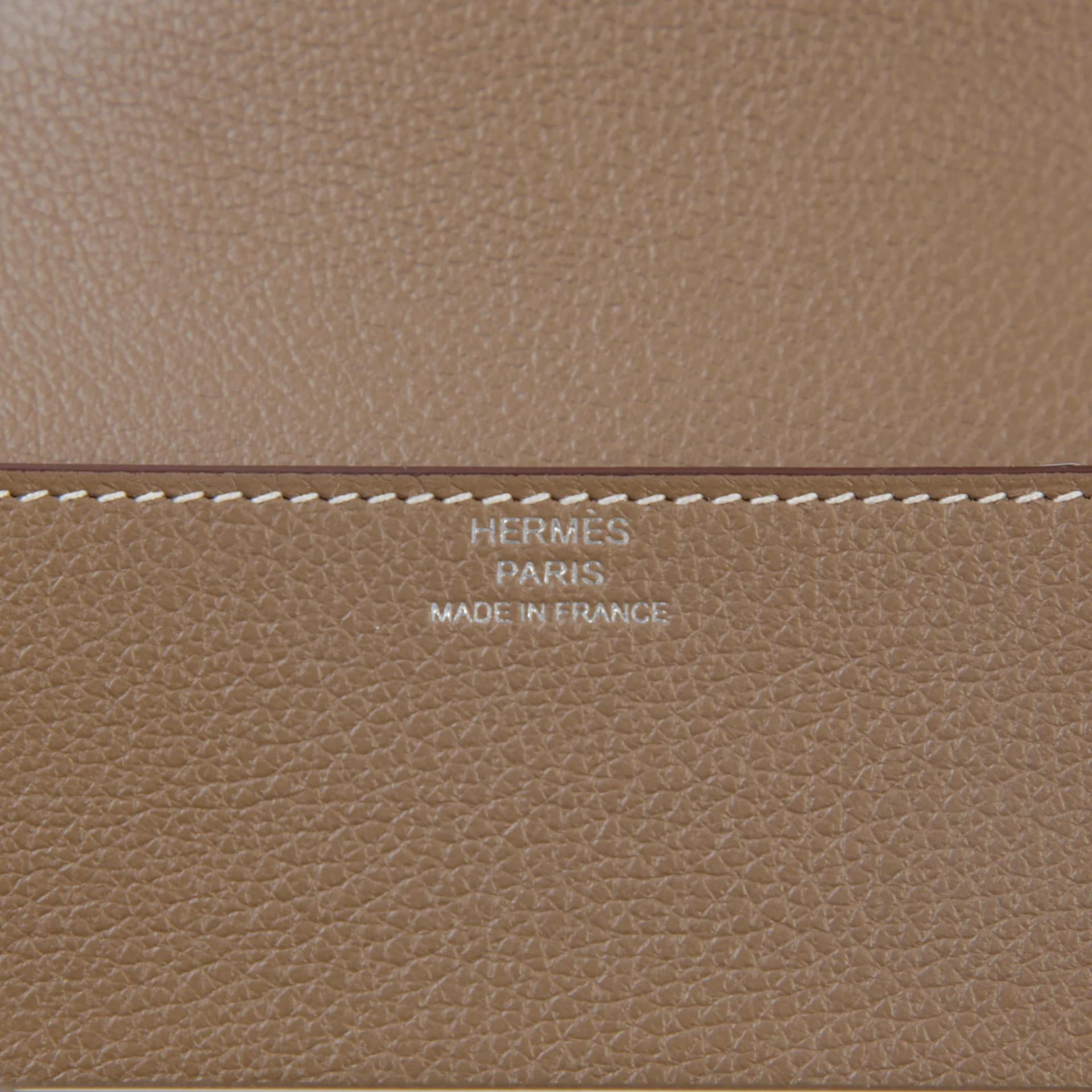 Brand New ( Rank N ) HERMÈS Roulis Slim Etoupe (18) Evercolor Palladium hardware - 7