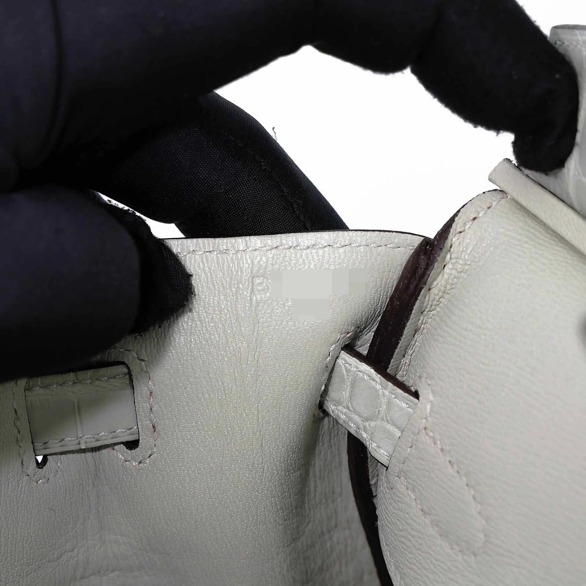 Unused ( Rank NS ) HERMÈS Birkin 25 Gris Neve (0W) Matte Alligator Gold hardware B (2023) - 12