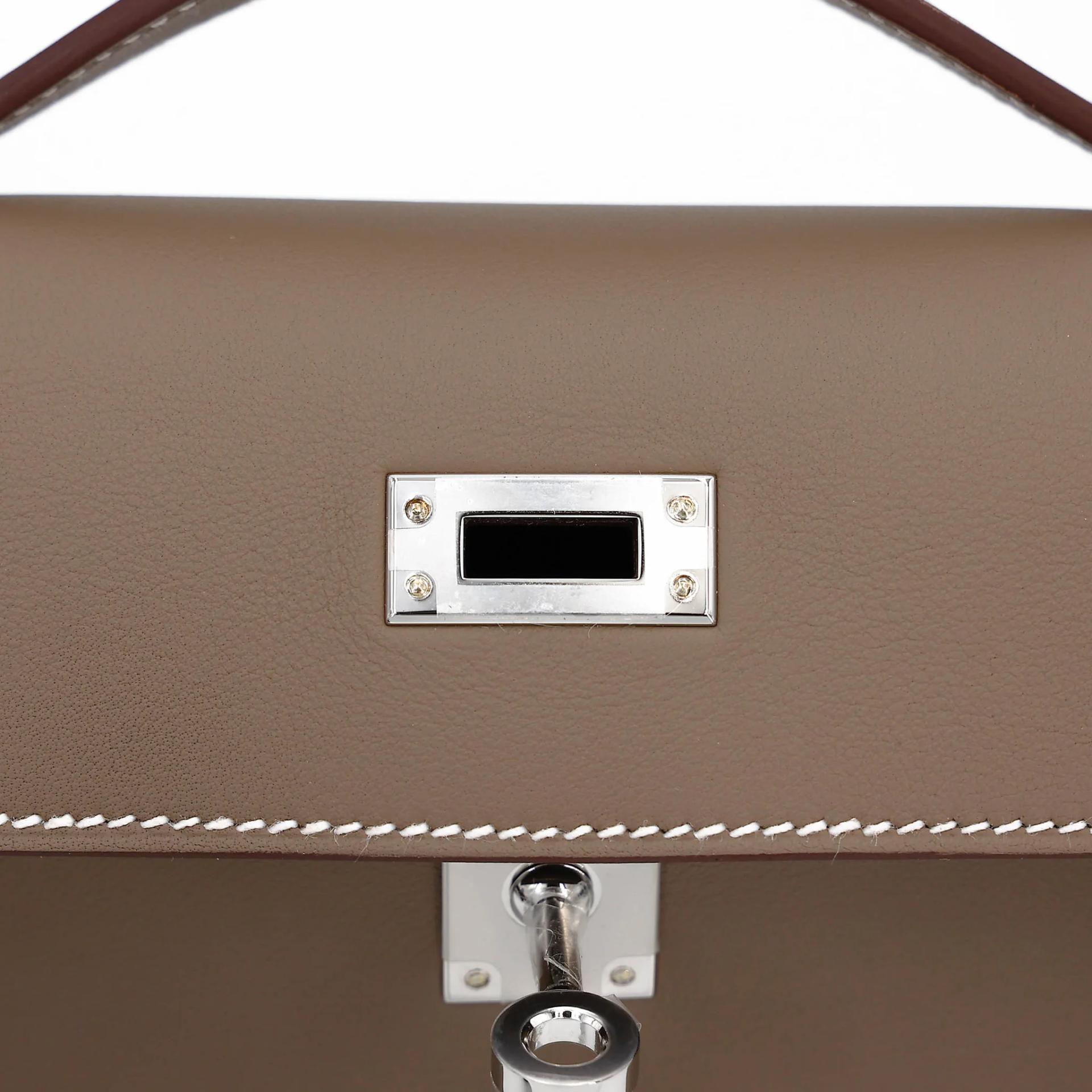 ランク N 新品 HERMÈS エルメス ポシェットケリー エトゥープ (18) スイフト シルバー金具 G刻印 (2026) - 10