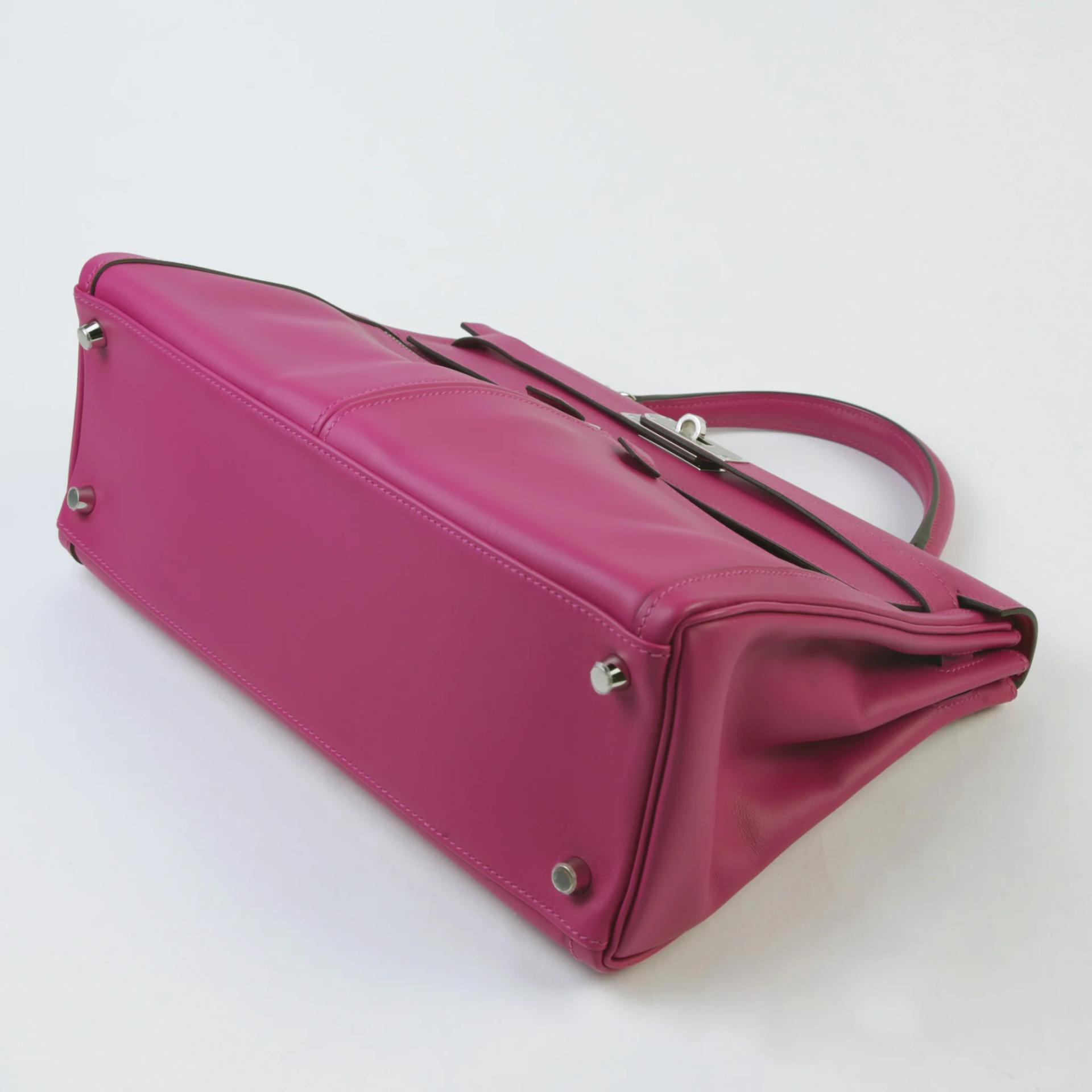 未使用保存品 HERMÈS 愛馬仕 馬蹄印定制 Kelly Lakis 32 L3 玫粉色 Rose Purple Swift牛皮 銀扣 Z刻 2021年 - 5