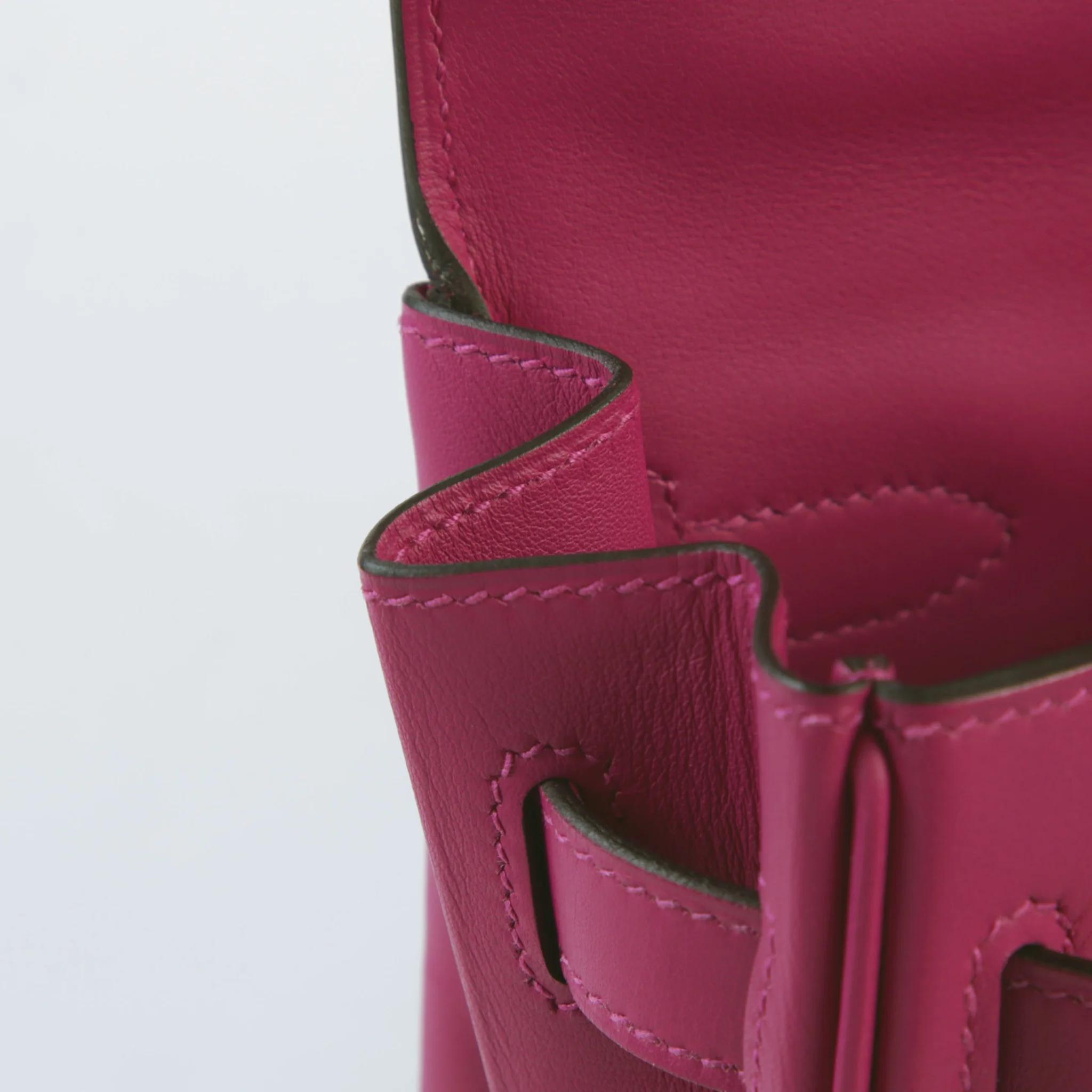 Unused ( Rank NS ) HERMÈS Special Order Kelly Lakis  32 Rose Purple (L3) Swift Palladium hardware Z (2021) - 13