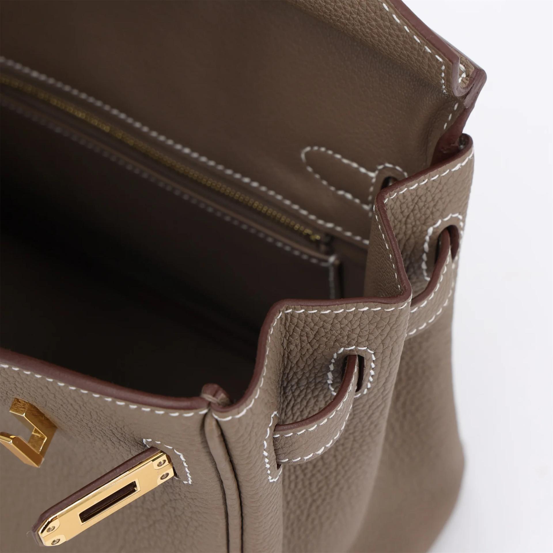 Brand New ( Rank N ) HERMÈS Birkin 25 Etoupe (18) Togo Gold hardware G (2026) - 12