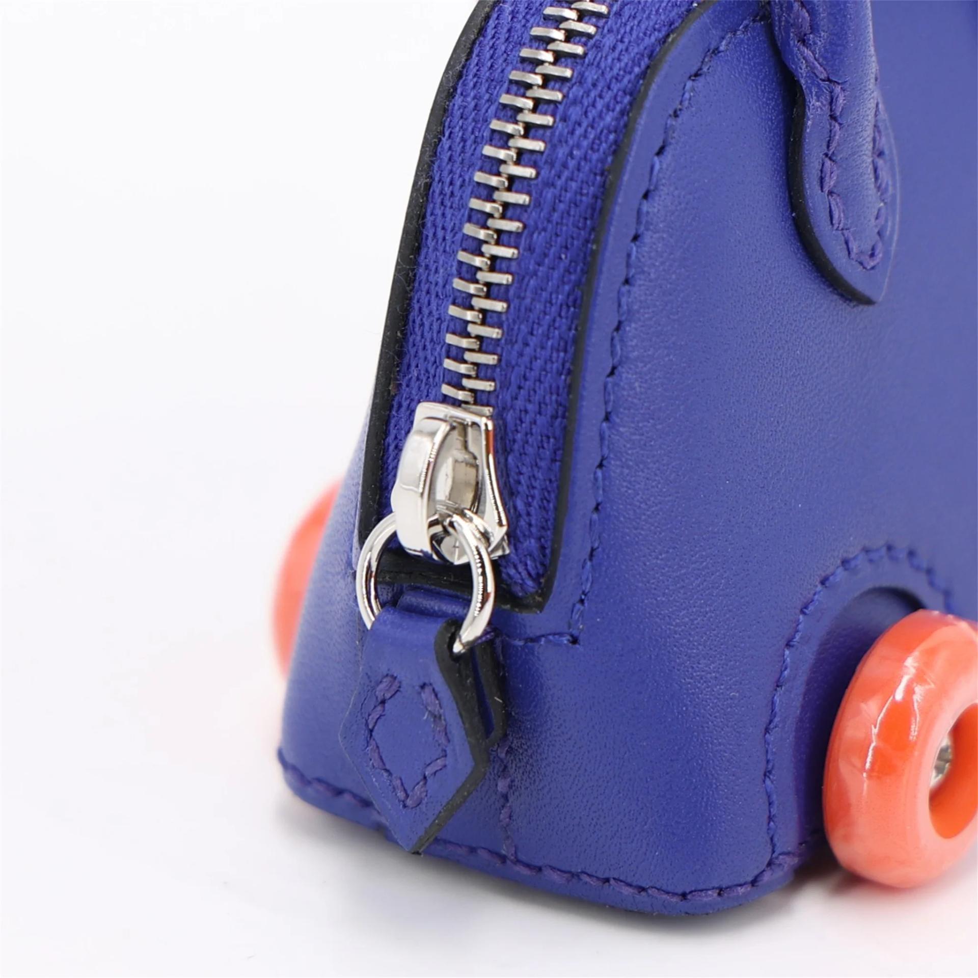 Unused ( Rank NS ) HERMÈS Bolide On Wheels Charm Bleu Electrique (7T) Orange (93) Tadelakt W (2024) - 6