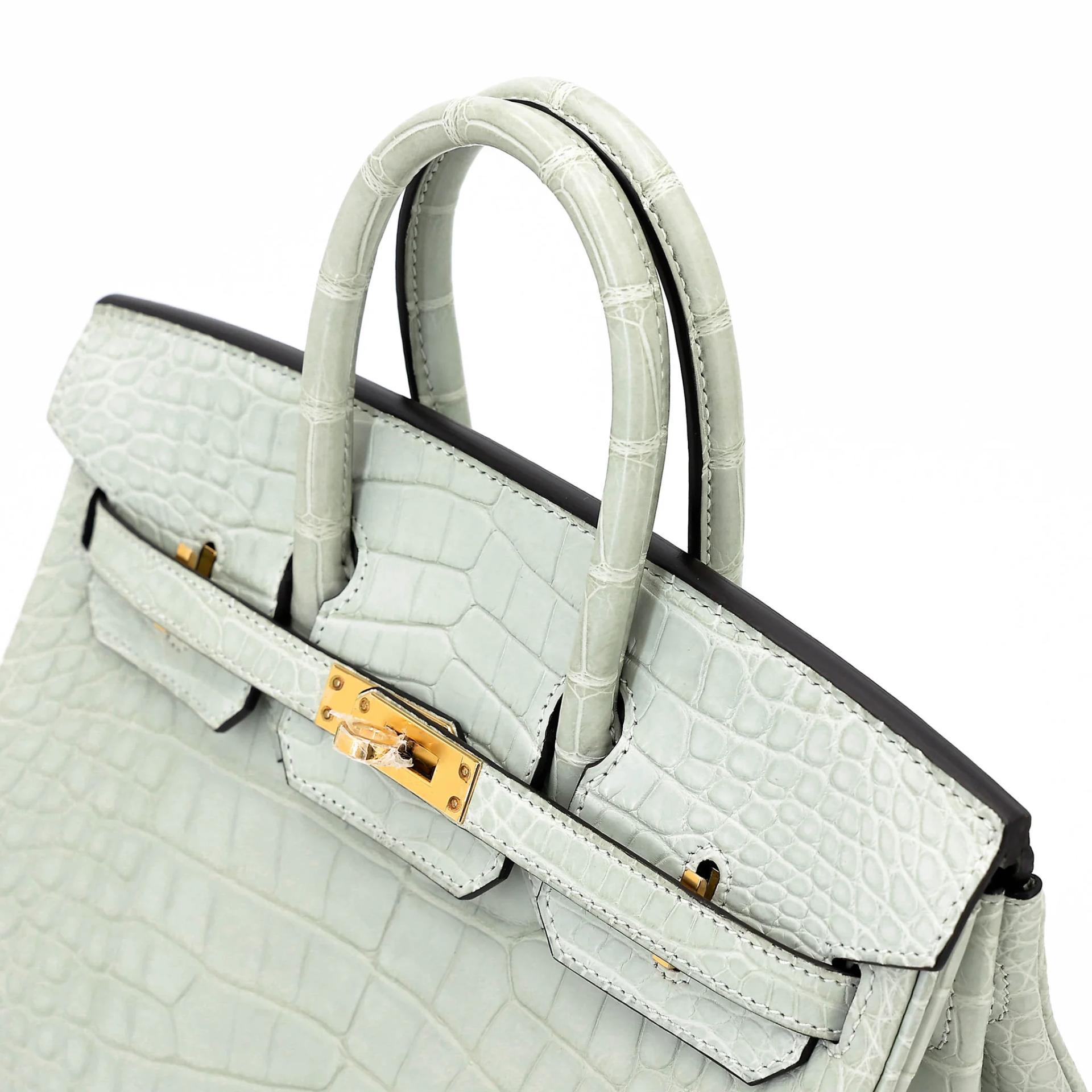 Unused ( Rank NS ) HERMÈS Birkin 25 Gris Neve (0W) Matte Alligator Gold hardware B (2023) - 3