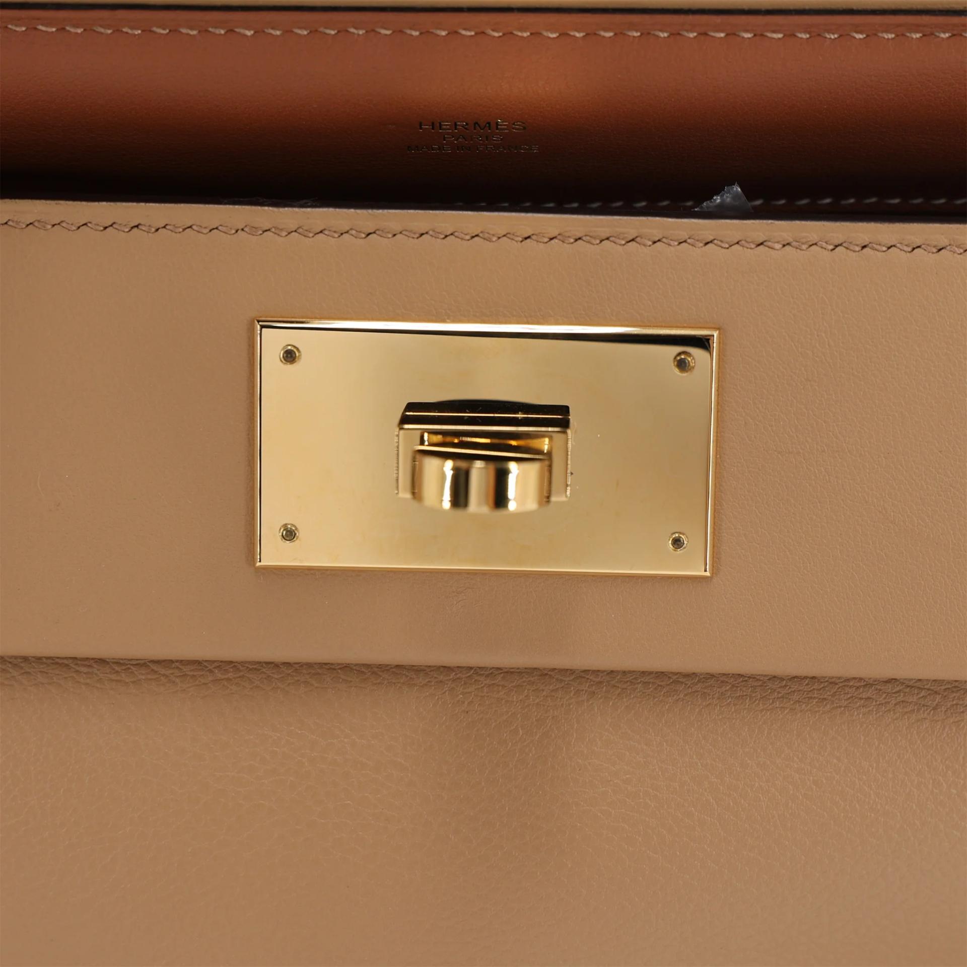 Excellent ( Rank SA ) HERMÈS 24/24 - 21 mini Chai (0M) Evercolor Gold hardware U (2022) - 11