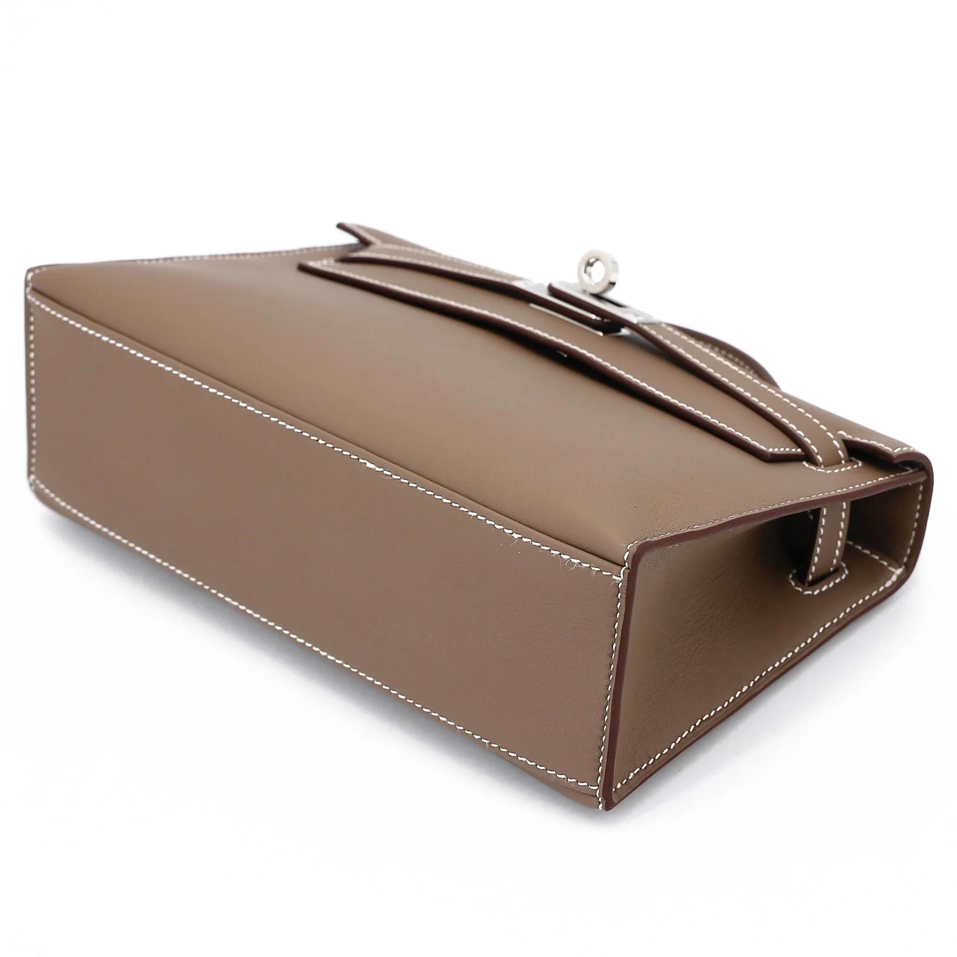 ランク N 新品 HERMÈS エルメス ポシェットケリー エトゥープ (18) スイフト シルバー金具 G刻印 (2026) - 4