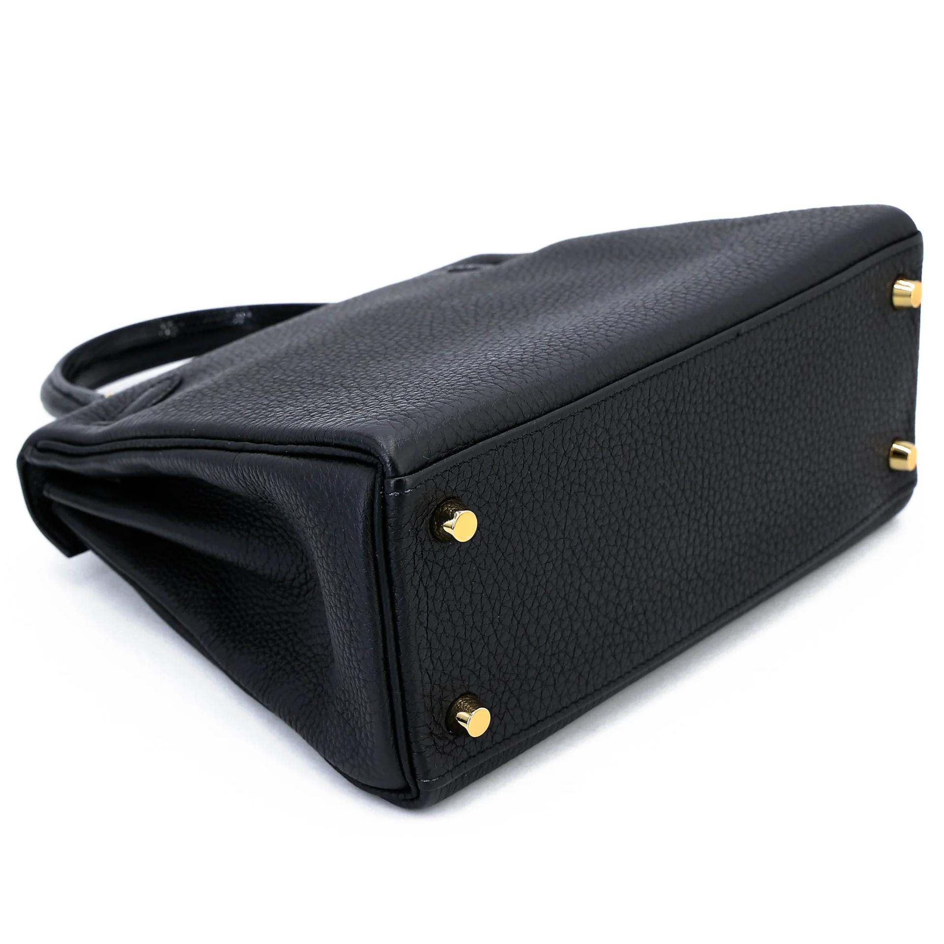 Excellent ( Rank SA ) HERMÈS Kelly 25 Touch Noir (89) Togo Lizard Permabrass hardware Z (2021) - 7