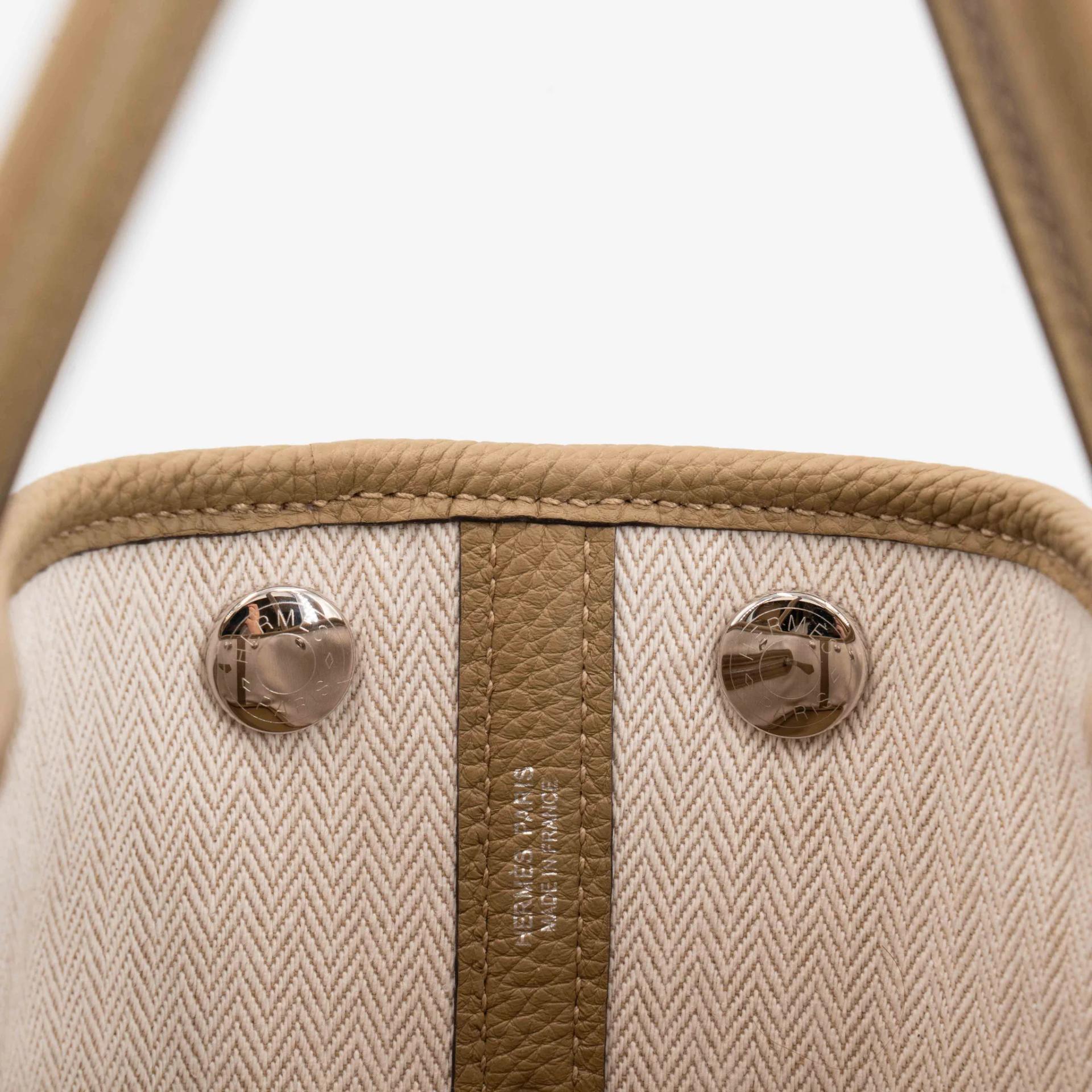 Brand New ( Rank N ) HERMÈS Neo Garden Party 23 Dune (2D) Negonda Palladium hardware G (2026) - 11