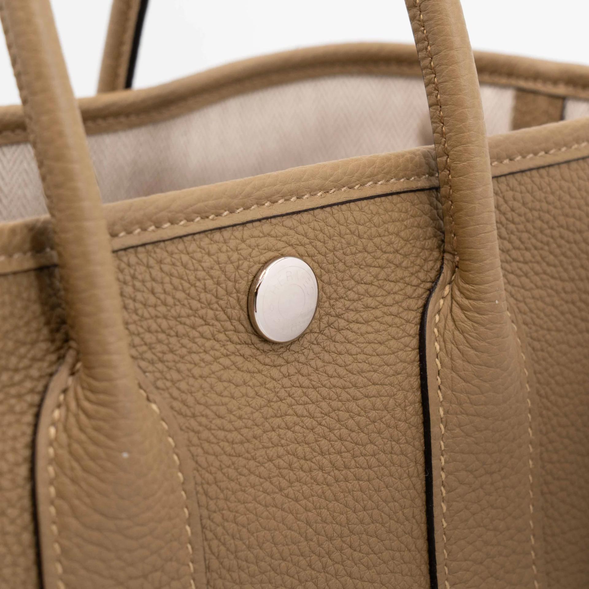 Brand New ( Rank N ) HERMÈS Neo Garden Party 23 Dune (2D) Negonda Palladium hardware G (2026) - 9