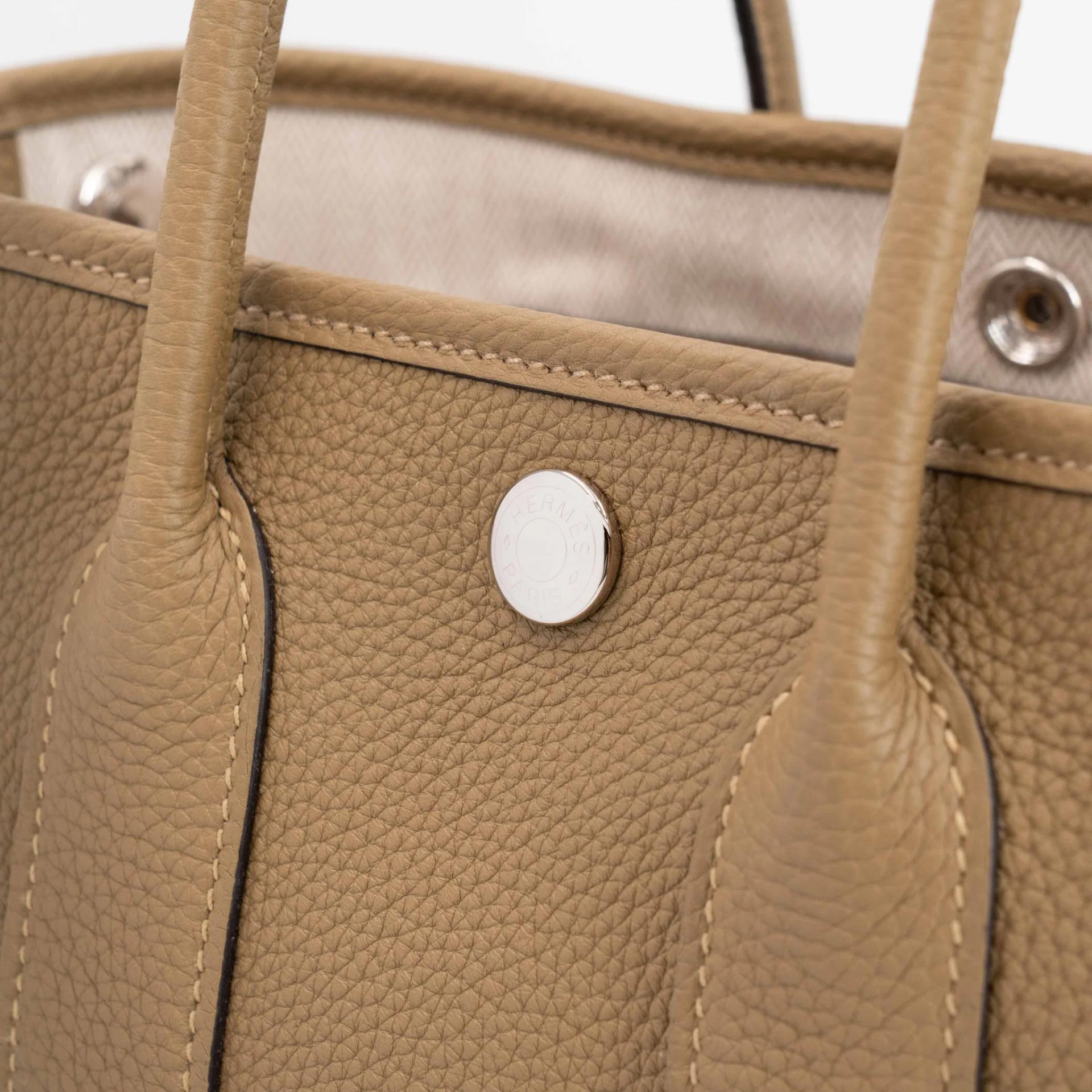 Brand New ( Rank N ) HERMÈS Neo Garden Party 23 Dune (2D) Negonda Palladium hardware G (2026) - 8