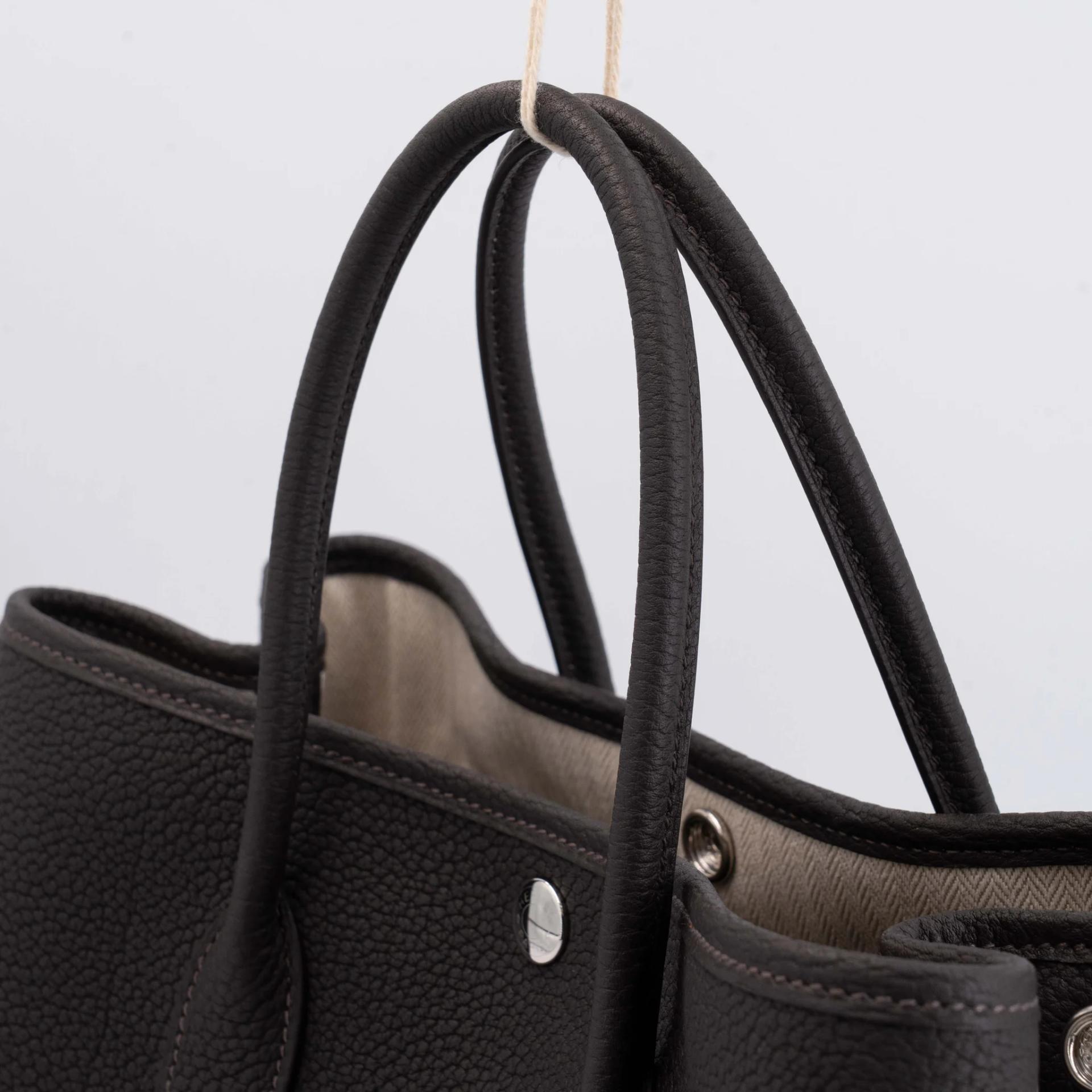 全新 HERMÈS 愛馬仕 Garden Party 花園 TPM 30 T3 棗棕色 Bai Brun Negonda皮 銀扣 G刻 2026年 - 3