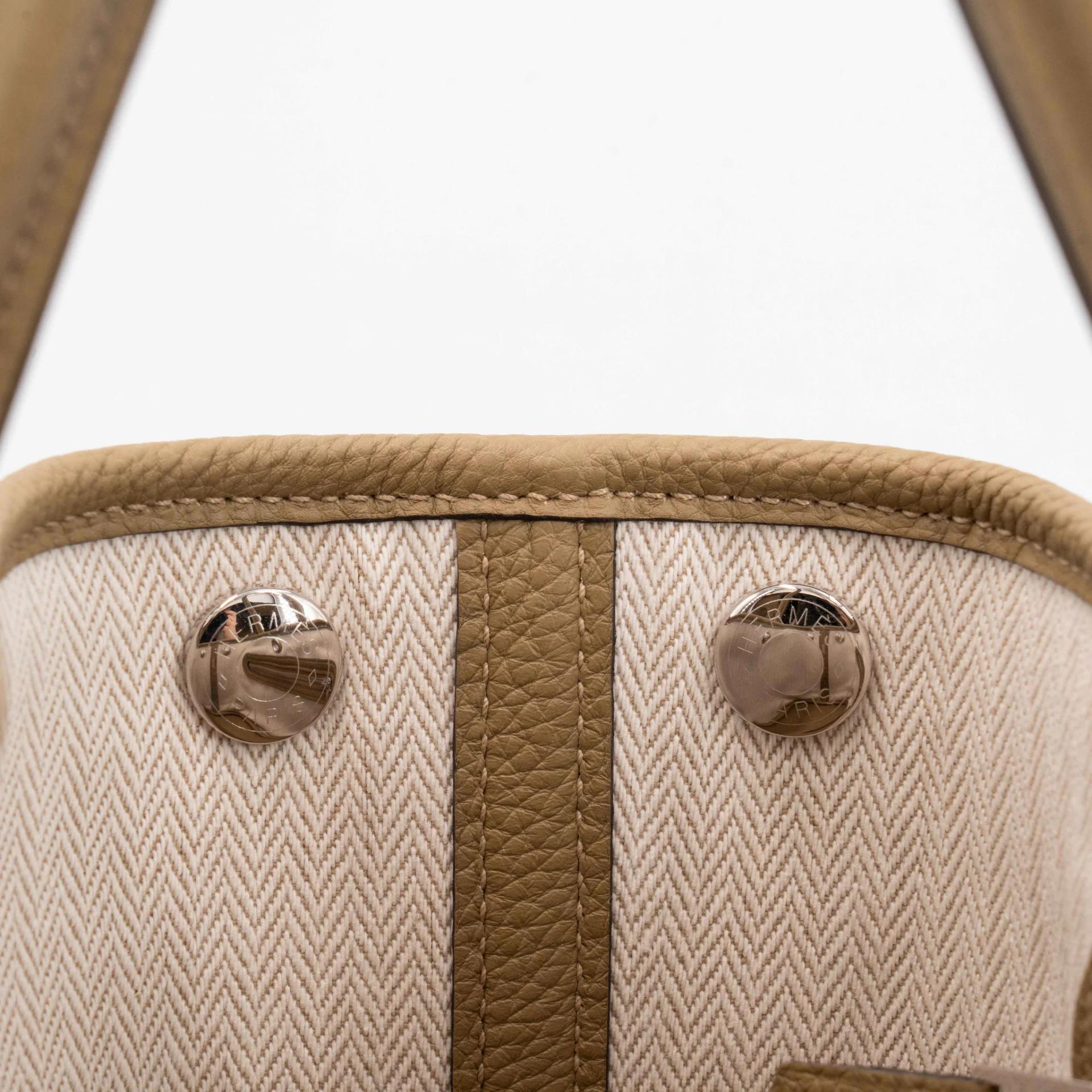 Brand New ( Rank N ) HERMÈS Neo Garden Party 23 Dune (2D) Negonda Palladium hardware G (2026) - 10