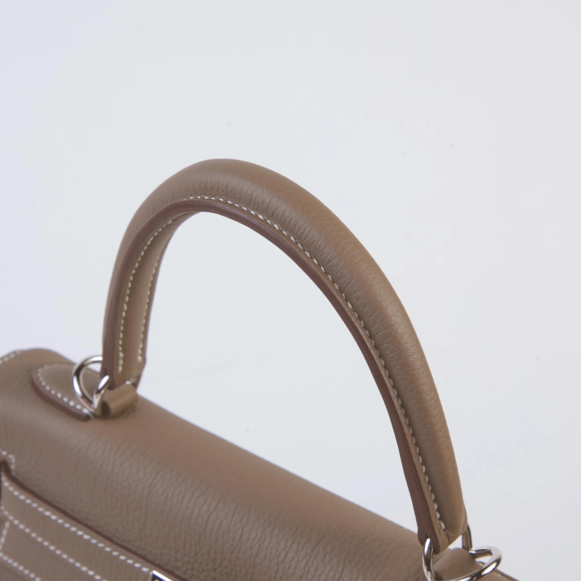 Brand New ( Rank N ) HERMÈS Kelly 25 Etoupe (18) Togo Palladium hardware G (2026) - 3