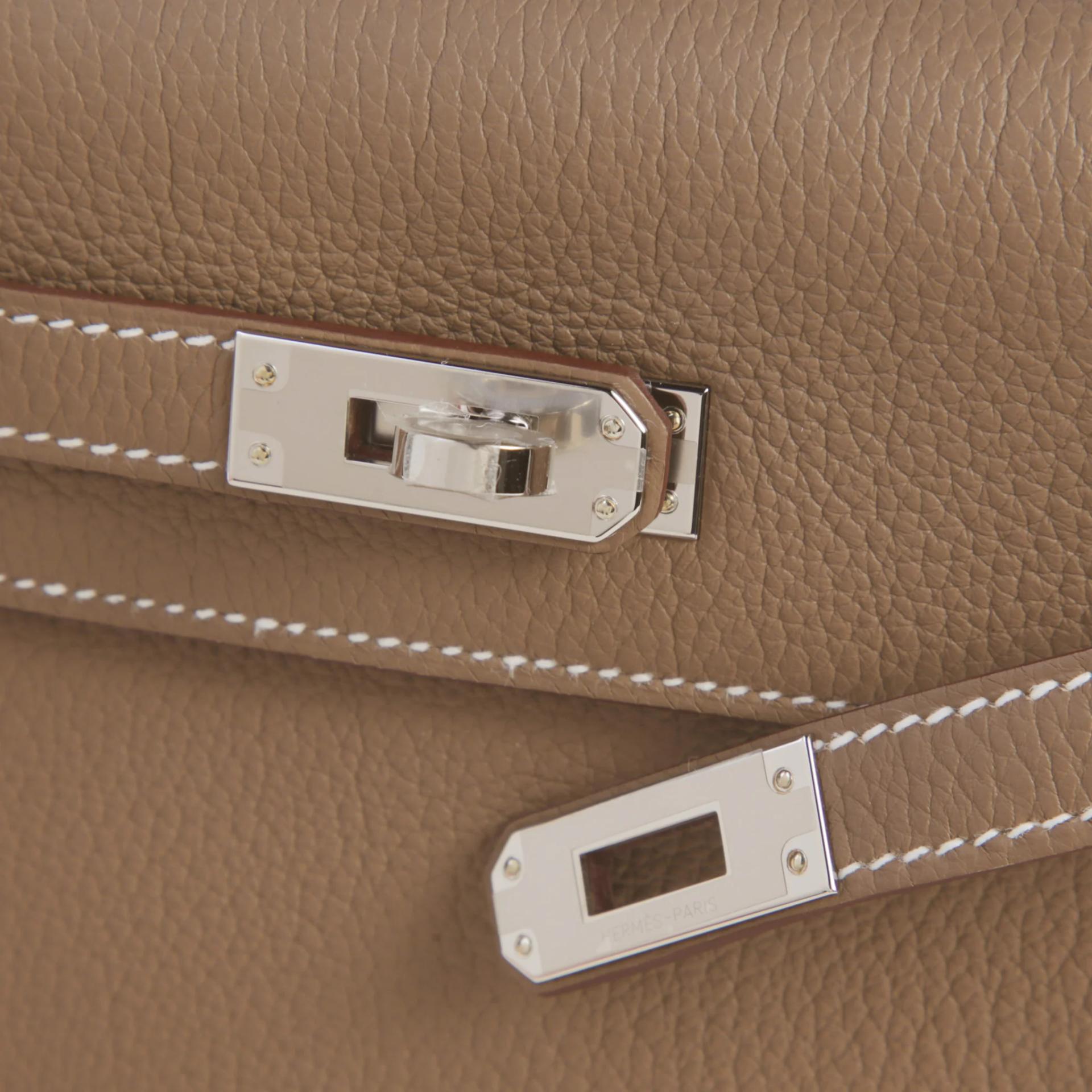 Brand New ( Rank N ) HERMÈS Kelly 25 Etoupe (18) Togo Palladium hardware G (2026) - 8