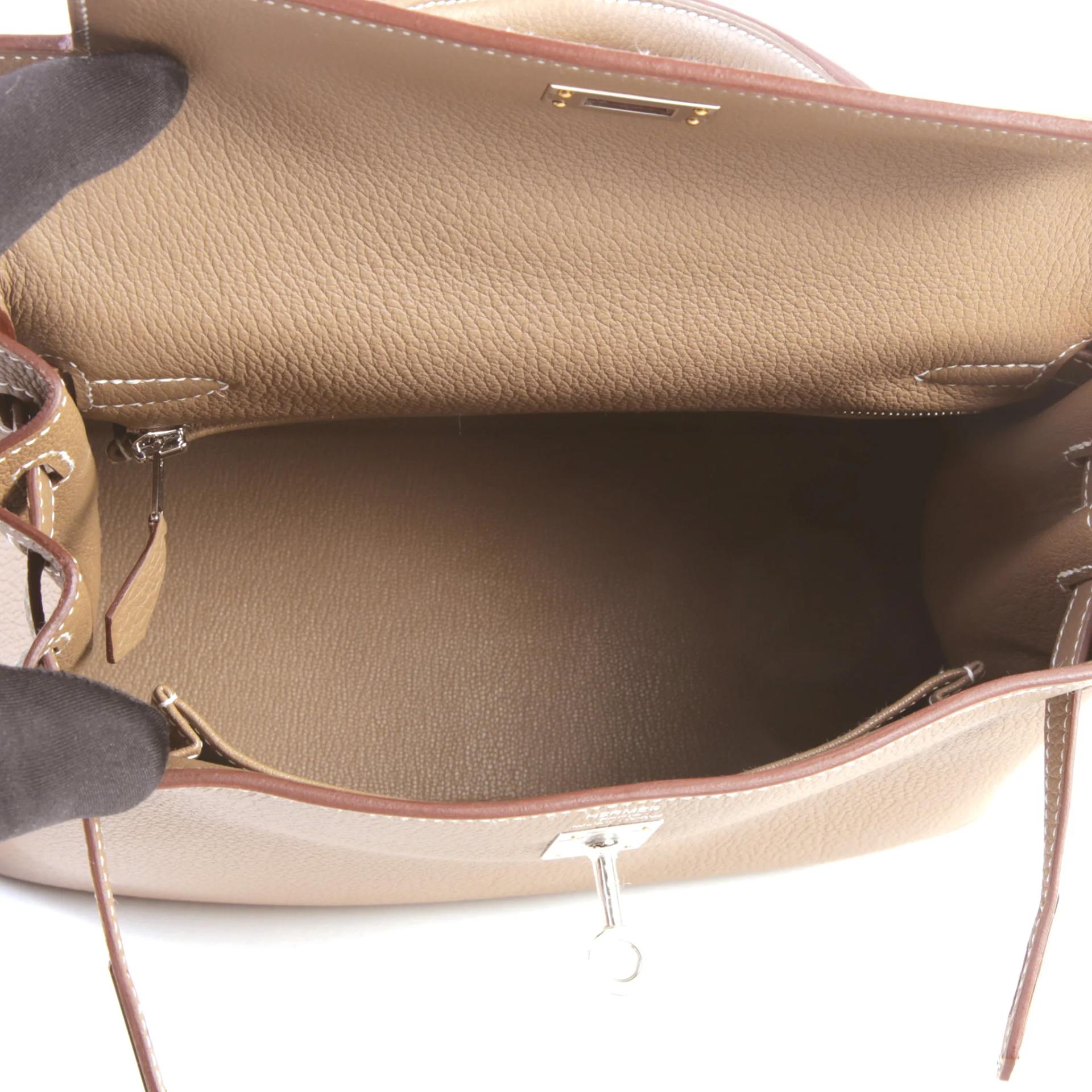 Brand New ( Rank N ) HERMÈS Kelly 25 Etoupe (18) Togo Palladium hardware G (2026) - 10