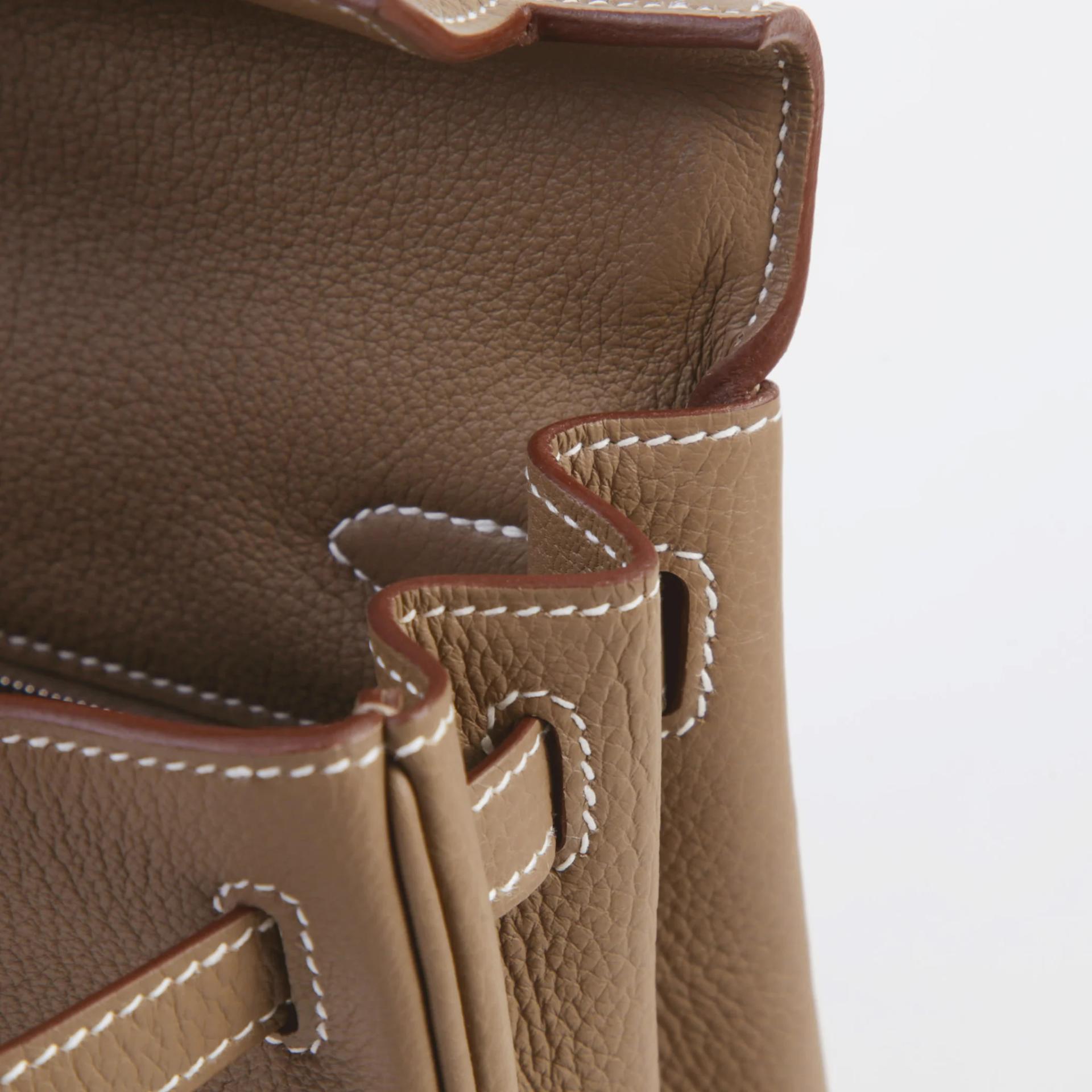Brand New ( Rank N ) HERMÈS Kelly 25 Etoupe (18) Togo Palladium hardware G (2026) - 11