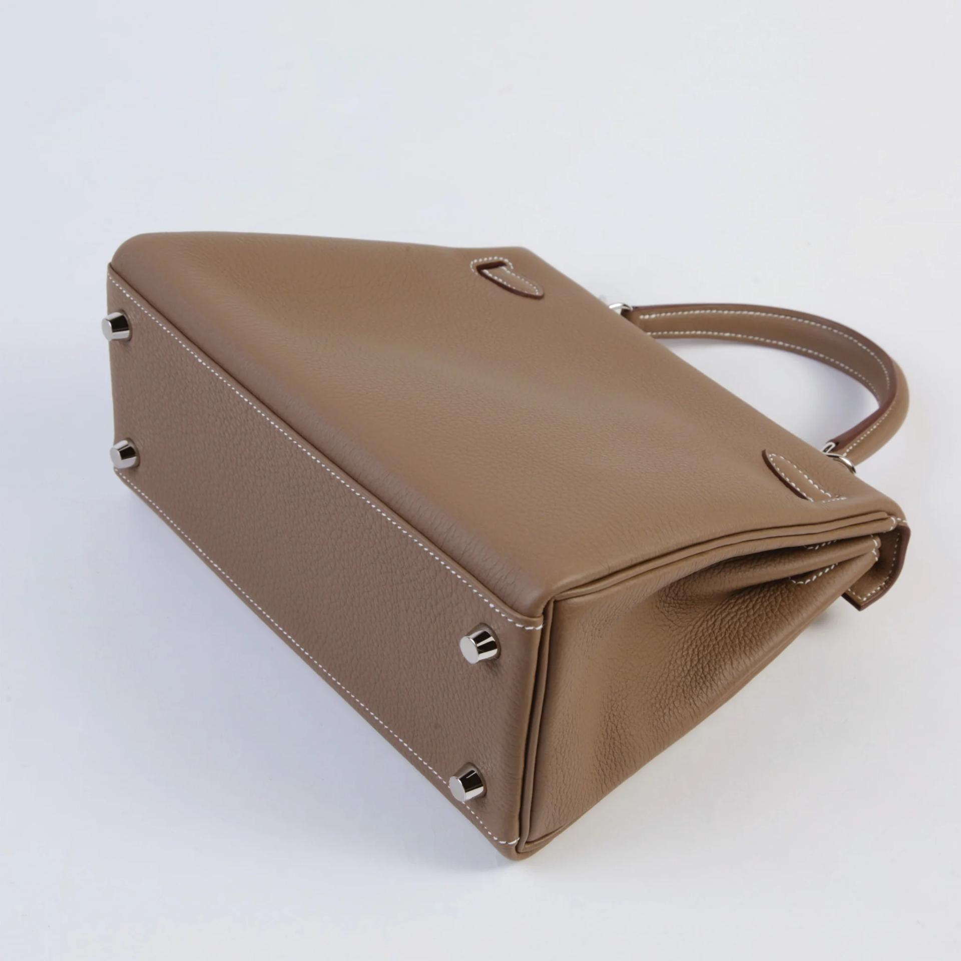 Brand New ( Rank N ) HERMÈS Kelly 25 Etoupe (18) Togo Palladium hardware G (2026) - 7