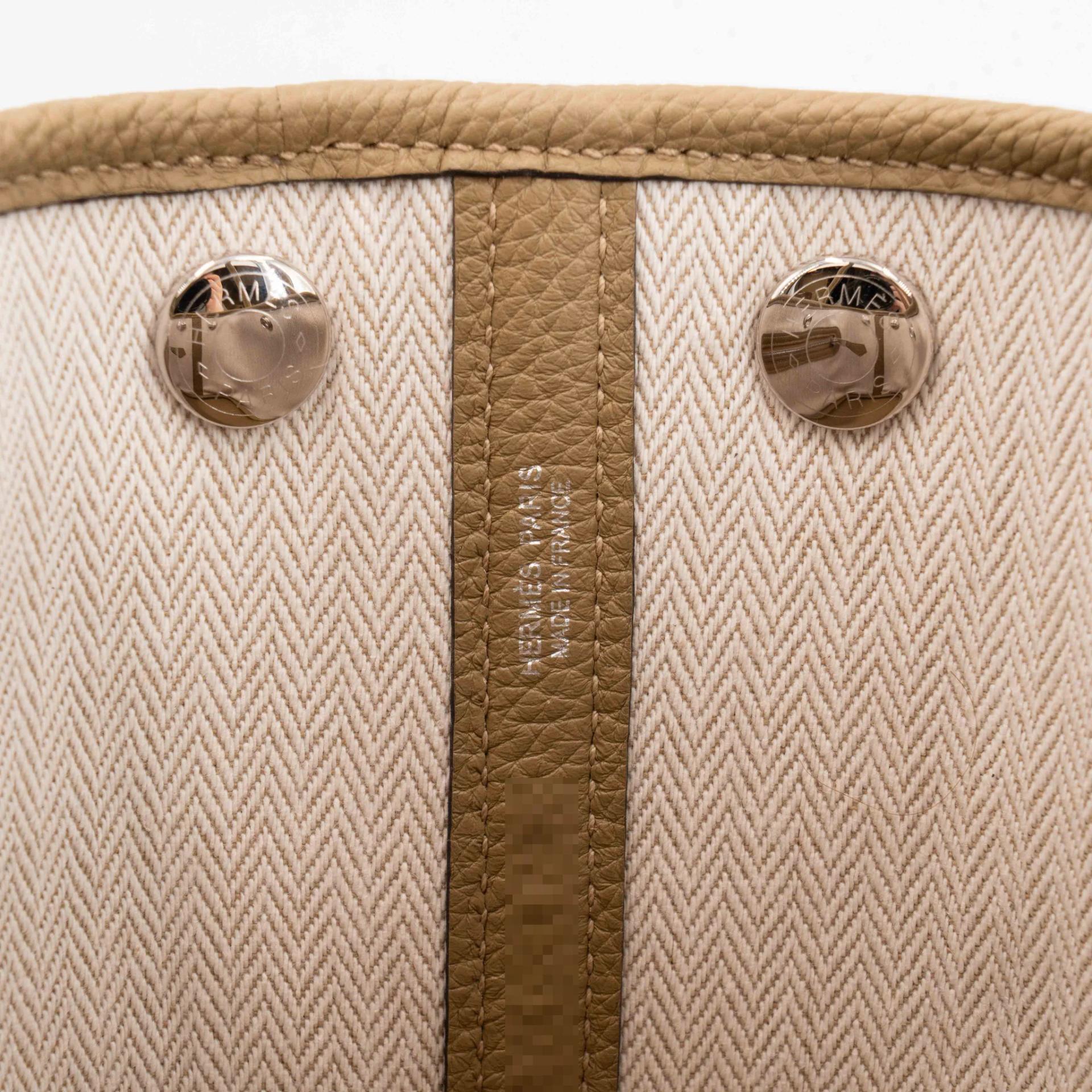 Brand New ( Rank N ) HERMÈS Neo Garden Party 23 Dune (2D) Negonda Palladium hardware G (2026) - 12