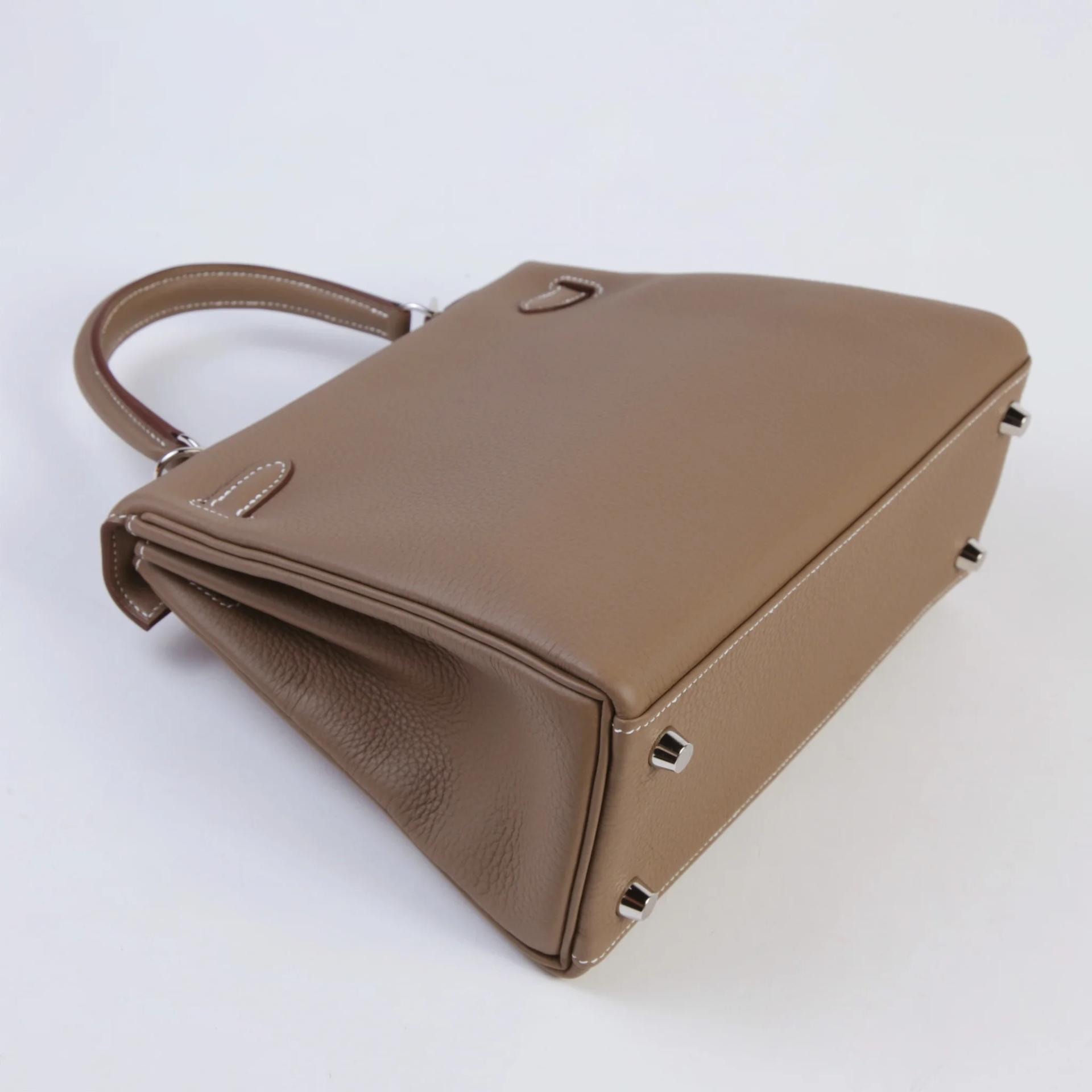 Brand New ( Rank N ) HERMÈS Kelly 25 Etoupe (18) Togo Palladium hardware G (2026) - 6