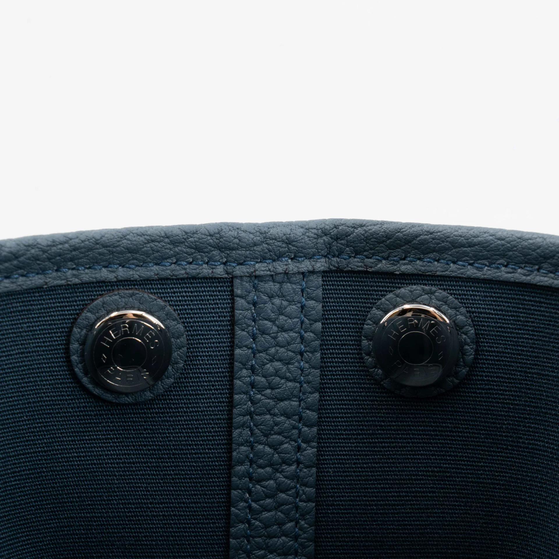 ランク N 新品 HERMÈS エルメス ネオガーデンパーティ ブルートンペット (N7) トワルゴエラン ネゴンダ シルバー金具 G刻印 (2026) - 14