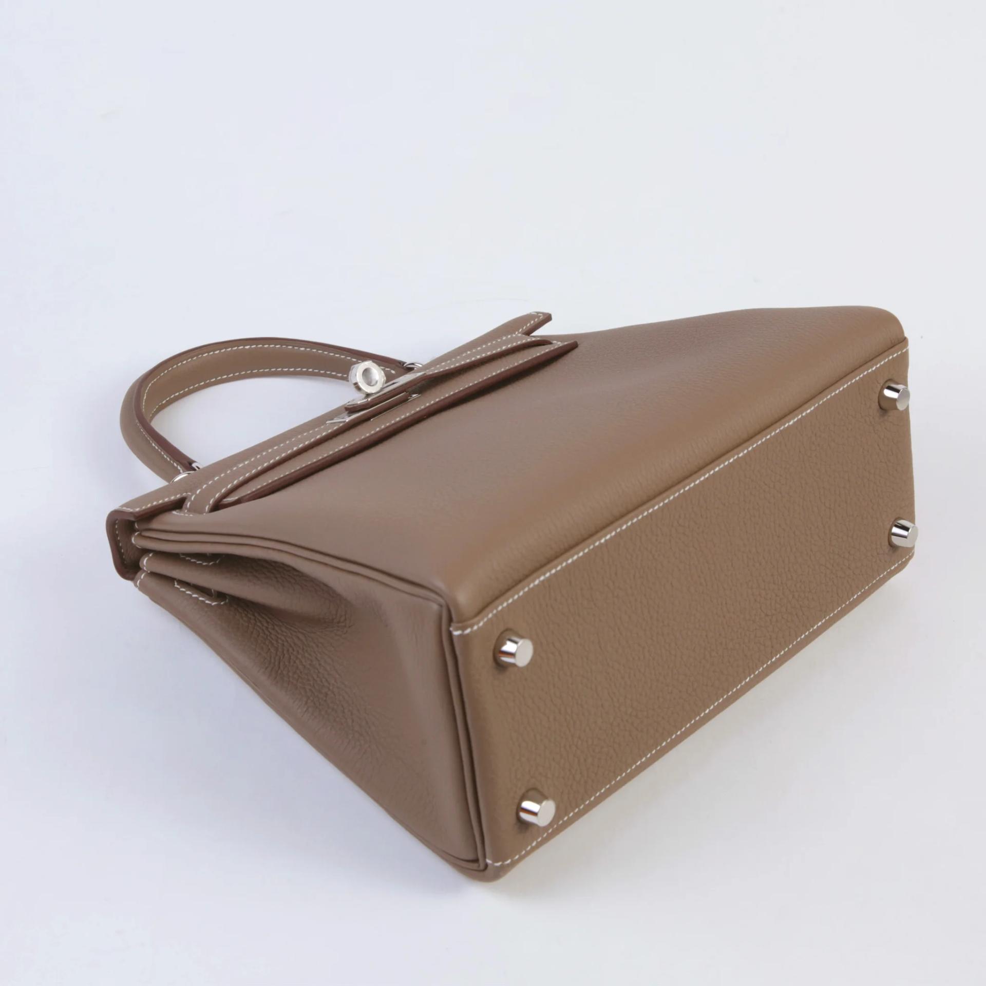 Brand New ( Rank N ) HERMÈS Kelly 25 Etoupe (18) Togo Palladium hardware G (2026) - 4