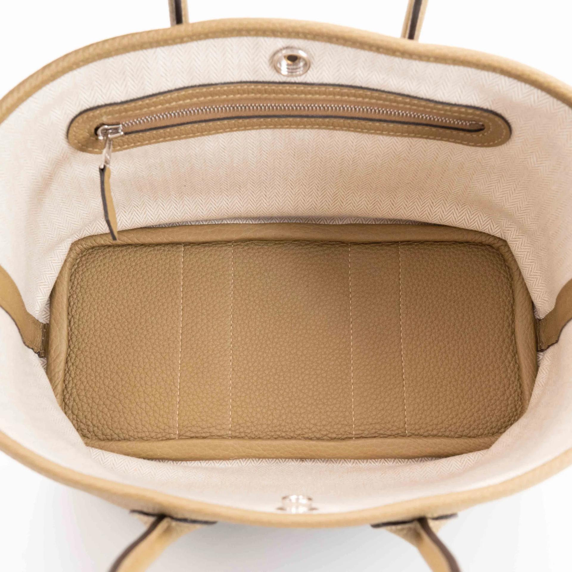 Brand New ( Rank N ) HERMÈS Neo Garden Party 23 Dune (2D) Negonda Palladium hardware G (2026) - 13