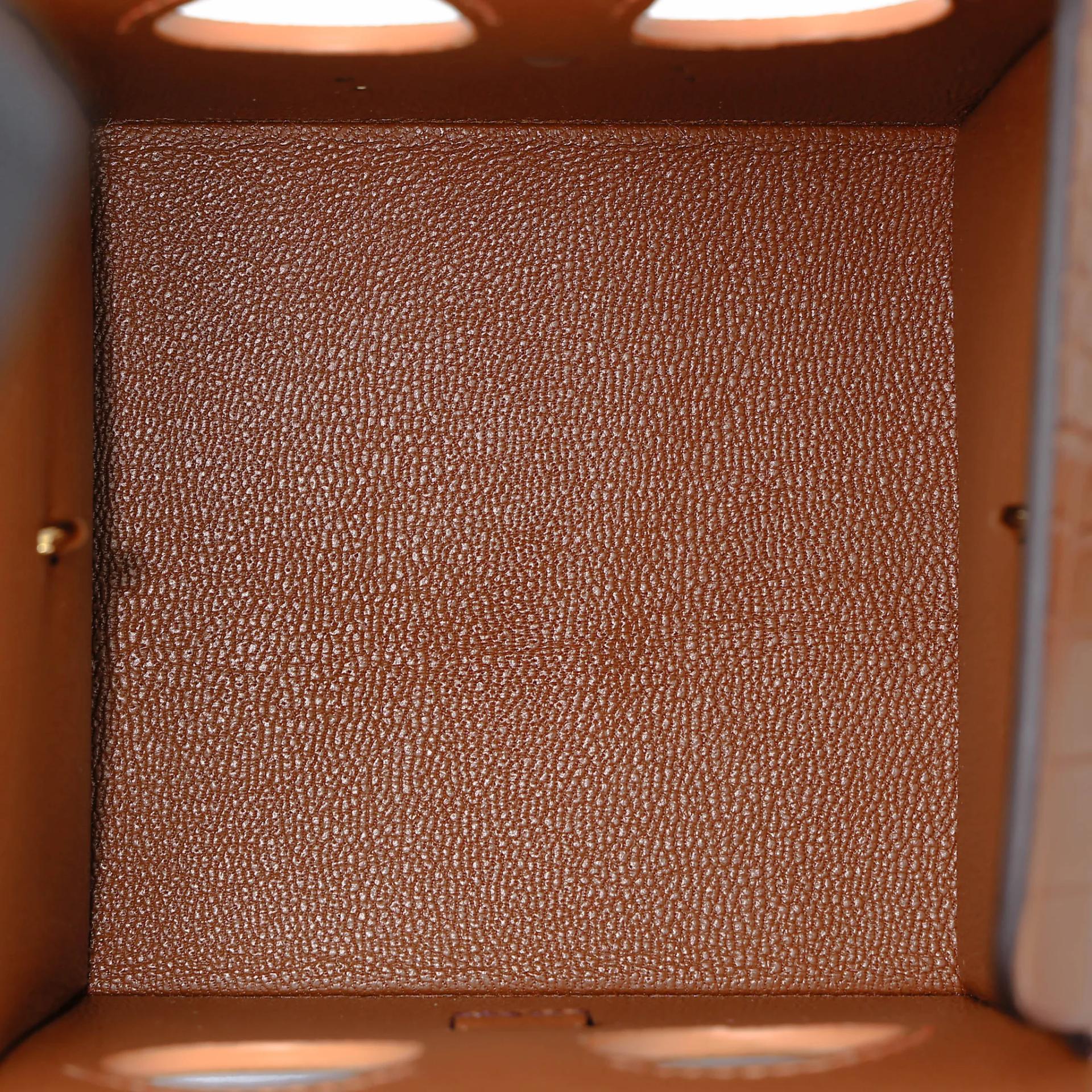 Unused ( Rank NS ) HERMÈS Limited Edition Robot cube minaudiere Rouge Sellier (0G) Gold (37) Epsom Matte Alligator Palladium hardware Gold hardware - 17