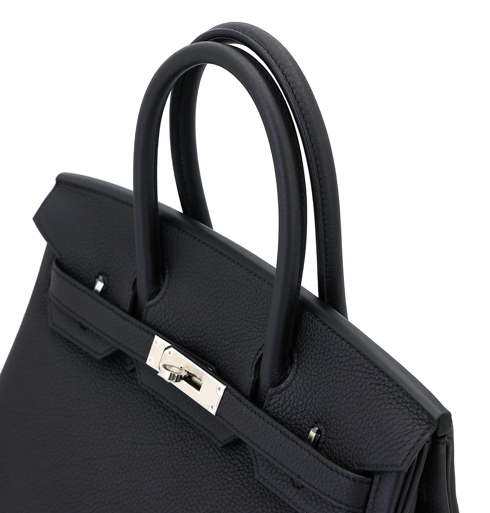 Unused ( Rank NS ) HERMÈS Birkin 30 Noir (89) Togo Palladium hardware B (2023) - 3